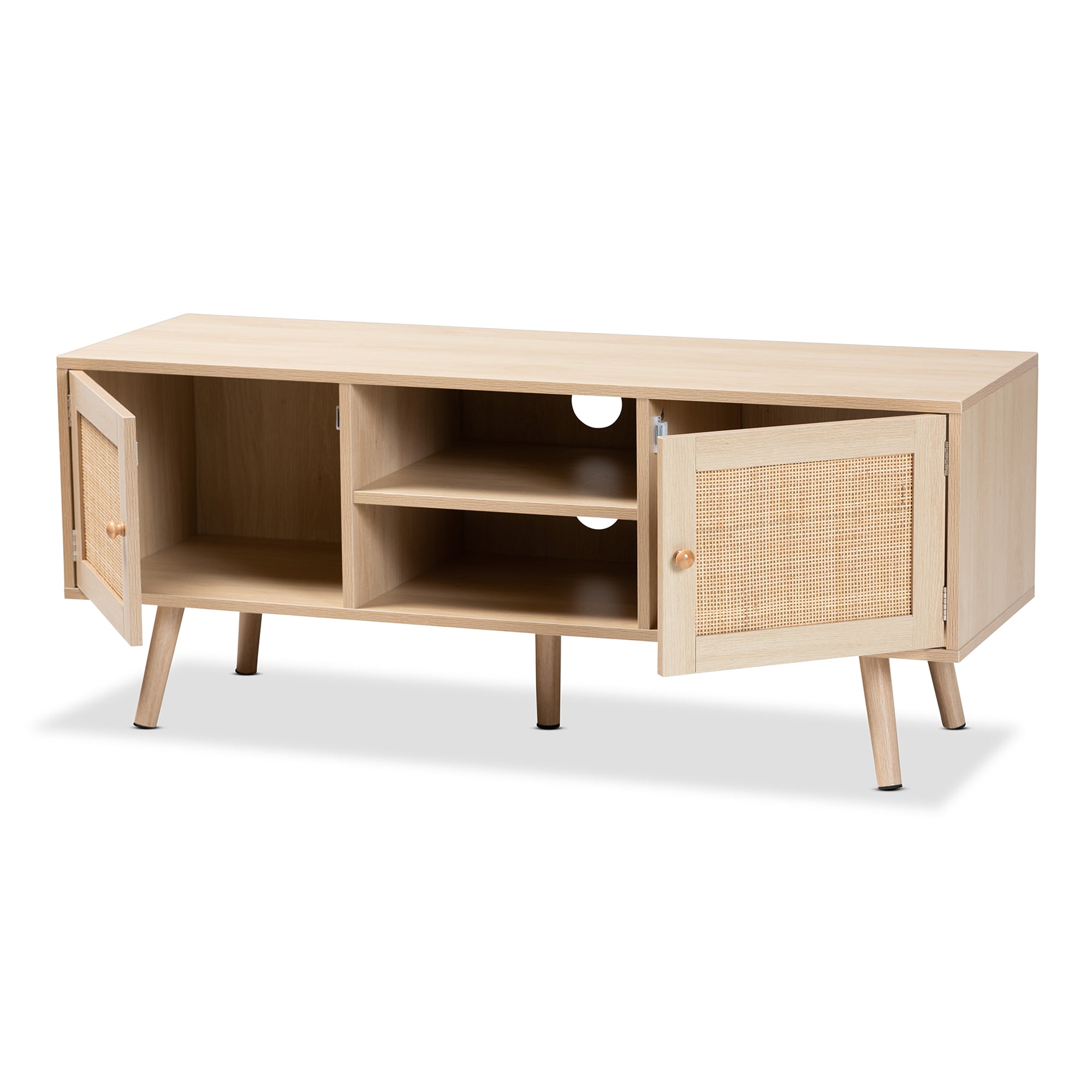 Sebille Mid-Century Modern Finished Wood 2-Door TV Stand