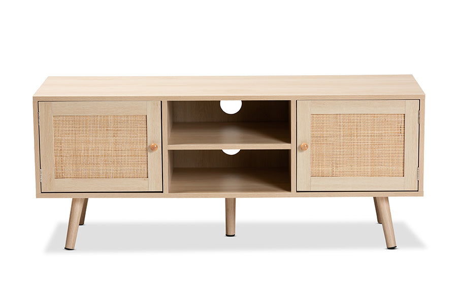 Sebille Mid-Century Modern Finished Wood 2-Door TV Stand