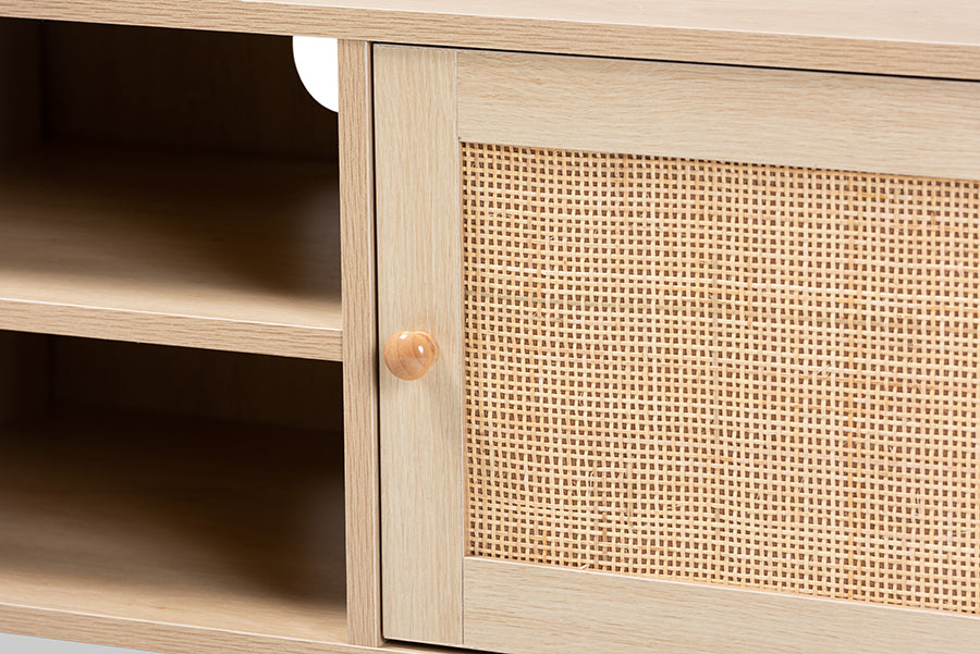 Sebille Mid-Century Modern Finished Wood 2-Door TV Stand