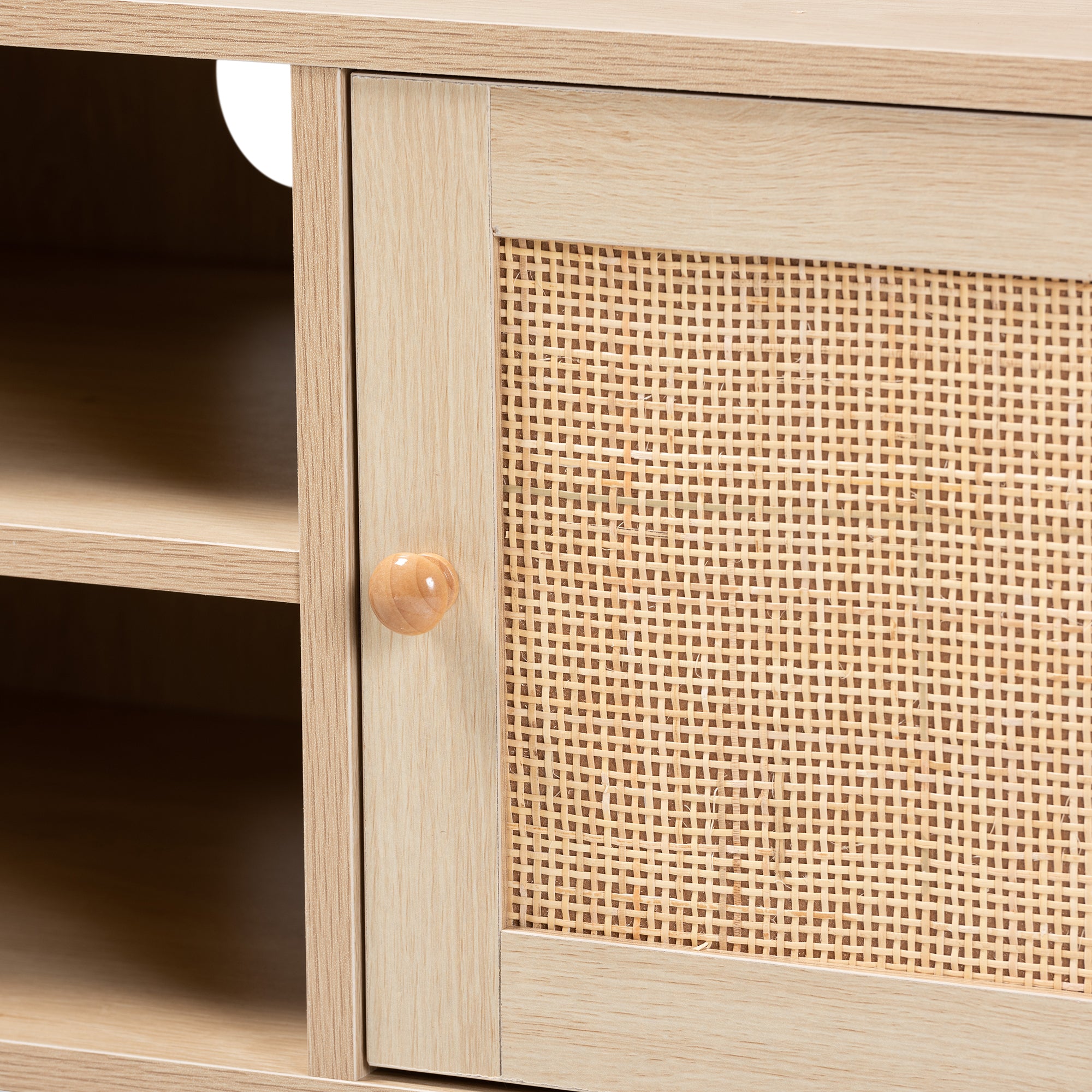 Sebille Mid-Century Modern Finished Wood 2-Door TV Stand