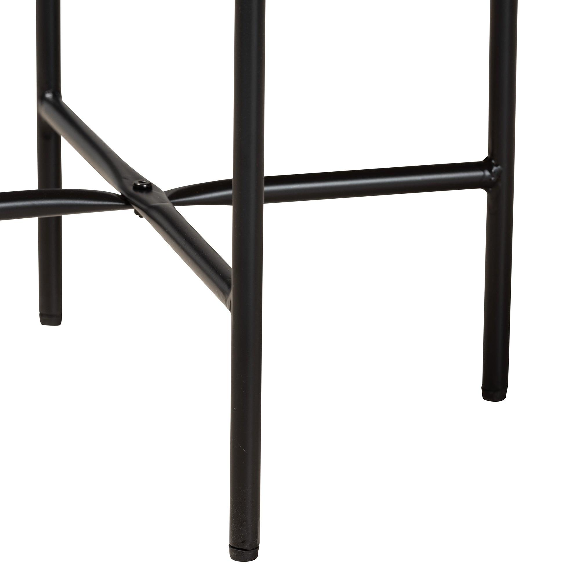 Savion Modern Industrial Finished Wood and Metal End Table