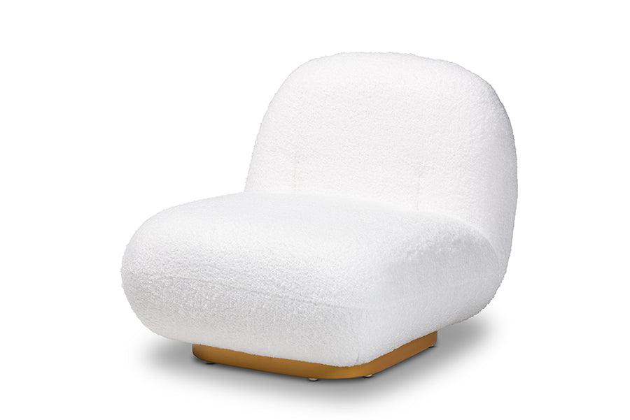 Paiva Modern and Contemporary Boucle Upholstered and Brushed Finished Accent Chair