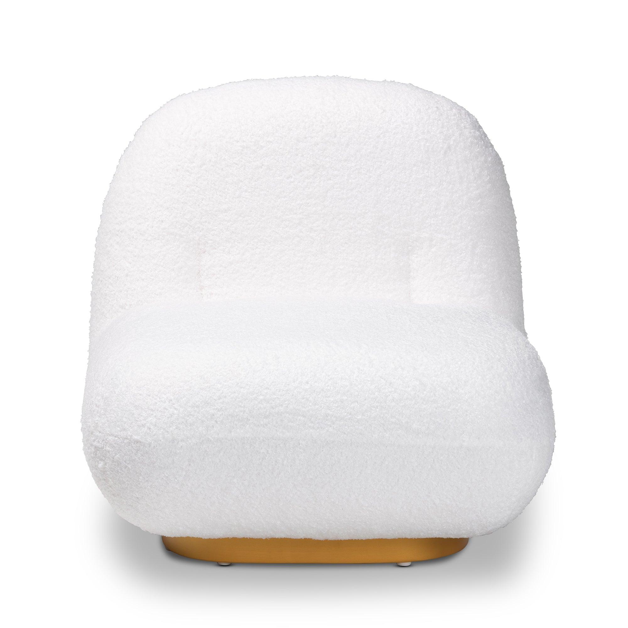 Paiva Modern and Contemporary Boucle Upholstered and Brushed Finished Accent Chair