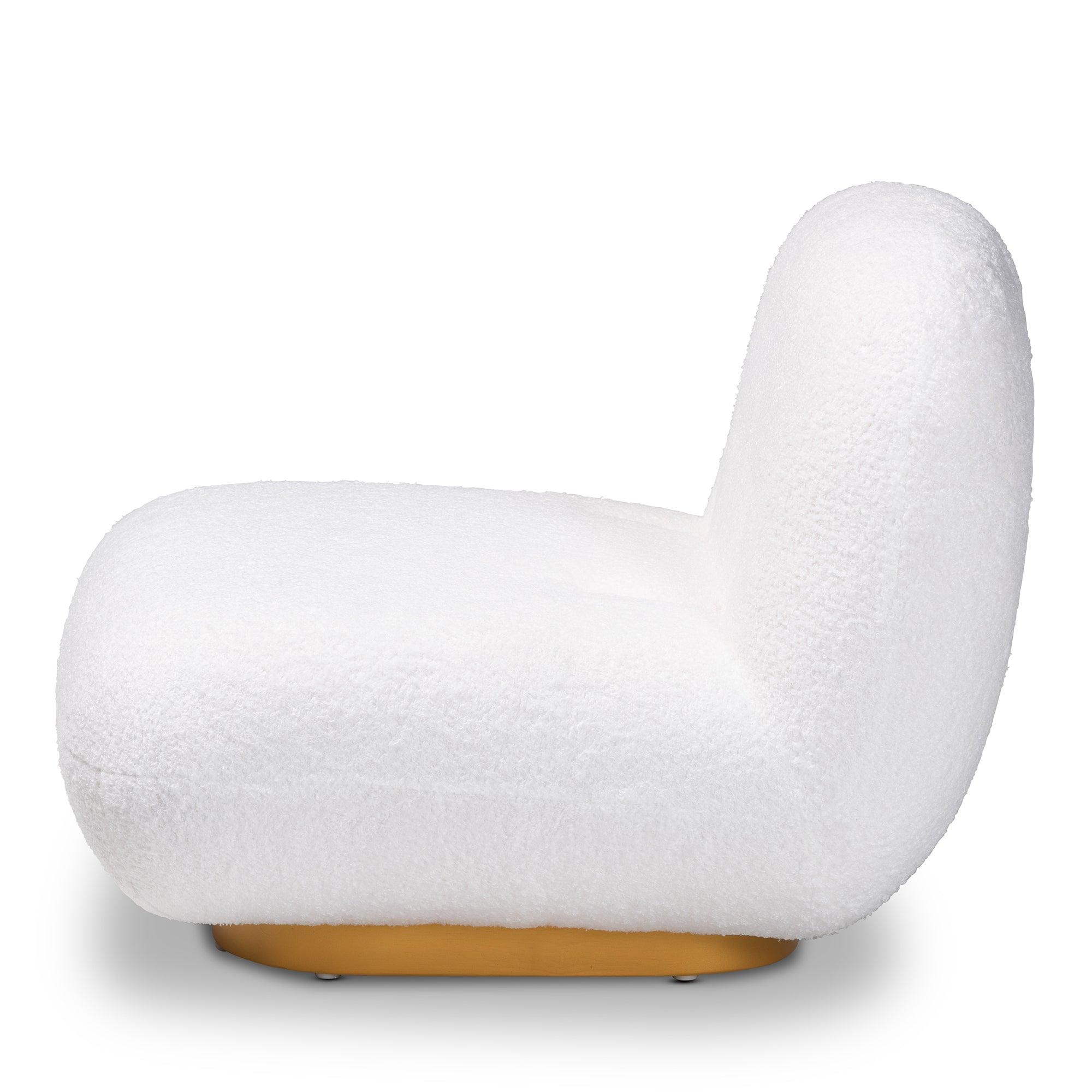 Paiva Modern and Contemporary Boucle Upholstered and Brushed Finished Accent Chair