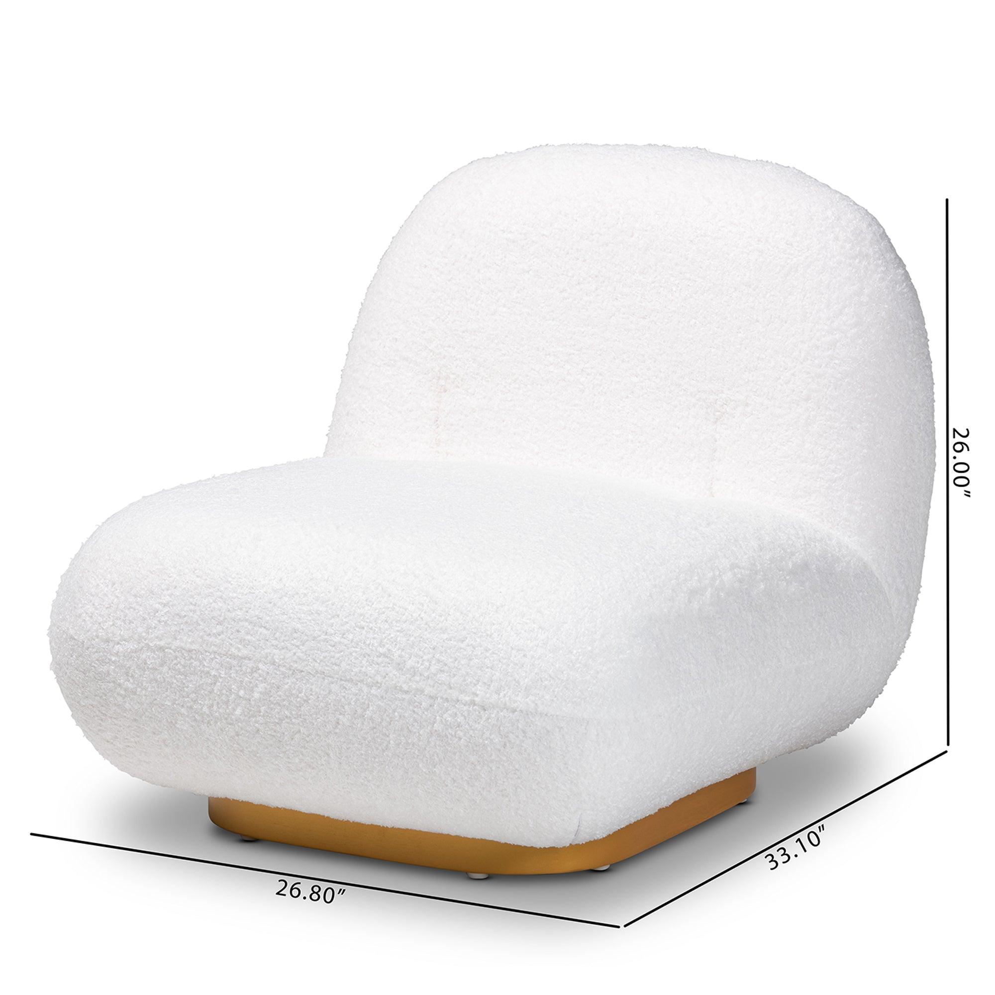 Paiva Modern and Contemporary Boucle Upholstered and Brushed Finished Accent Chair