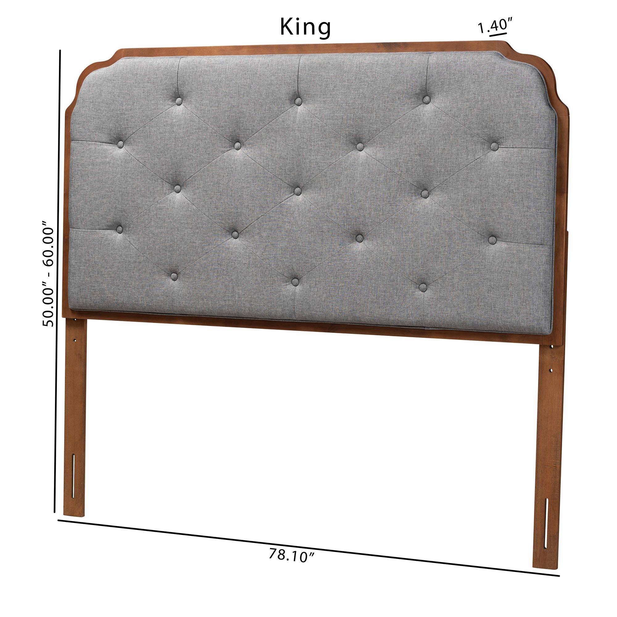 Shanti Classic and Traditional Fabric and Finished Wood Headboard