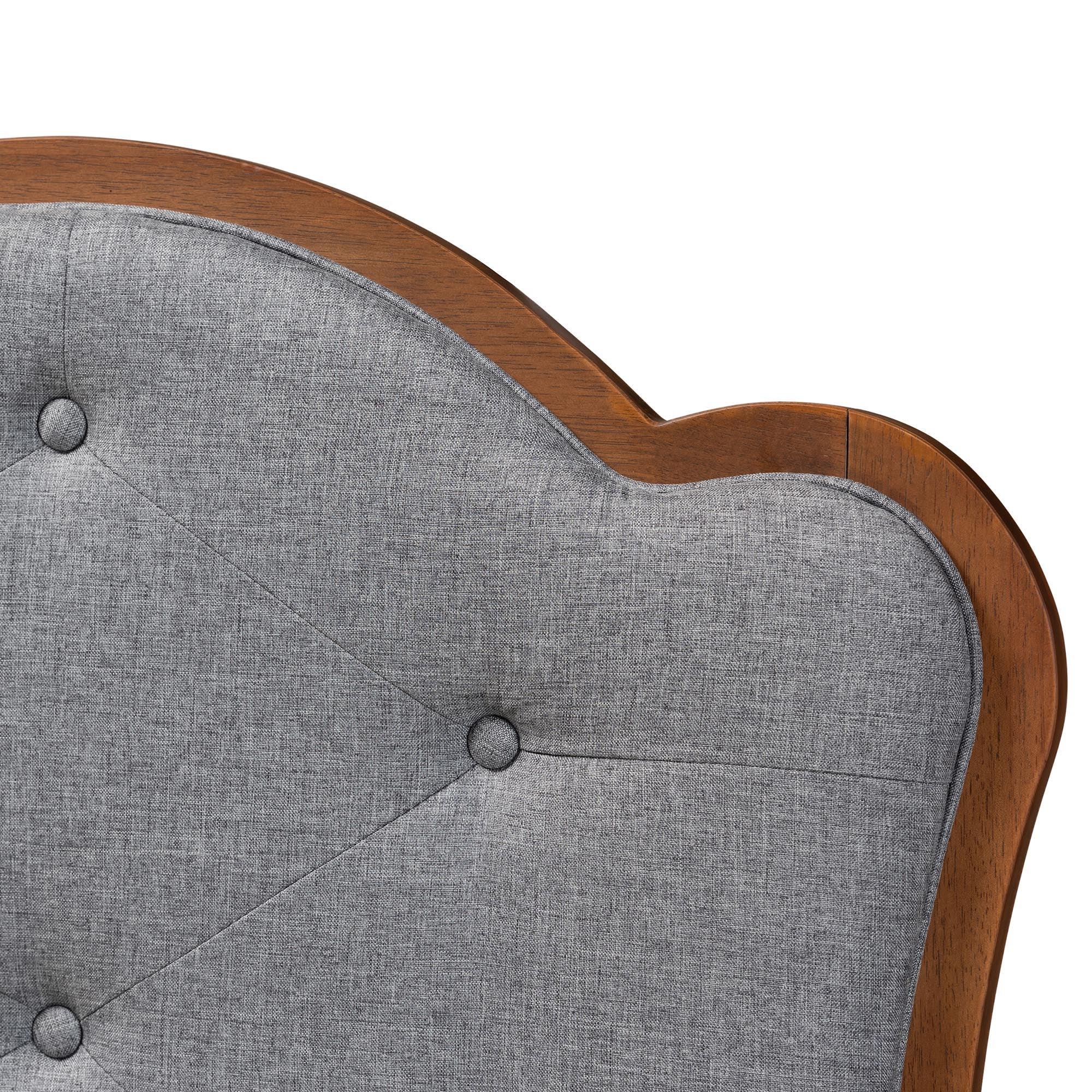 Leandra Classic and Traditional Fabric and Finished Wood Headboard