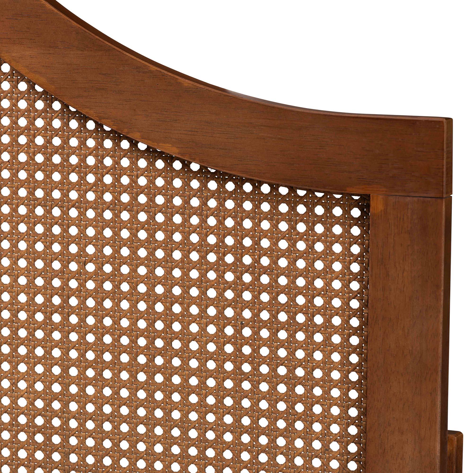 Camila Classic and Traditional Ash Finished Wood Headboard with Rattan
