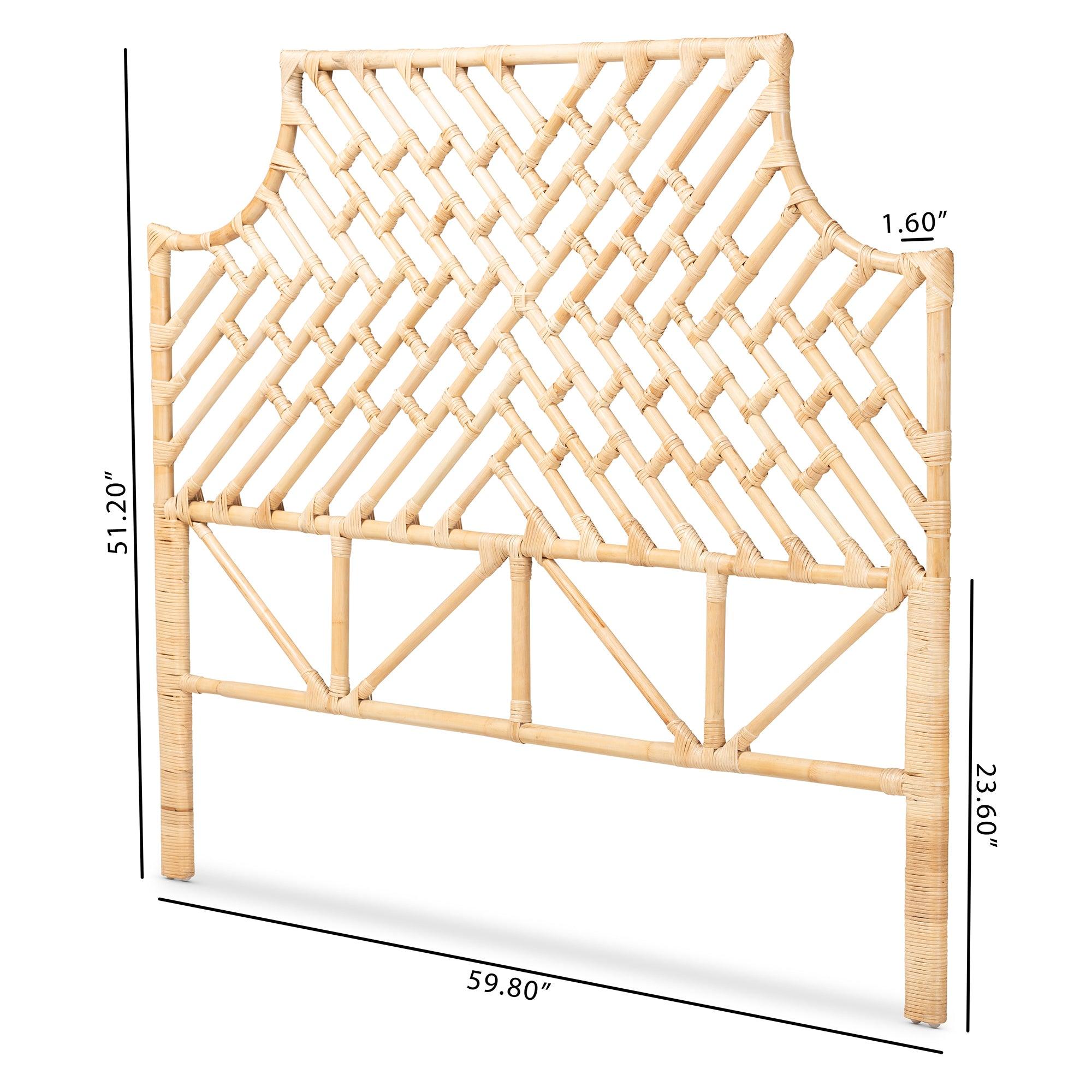 bali & pari Jayliah Modern Bohemian Rattan Standalone Headboard