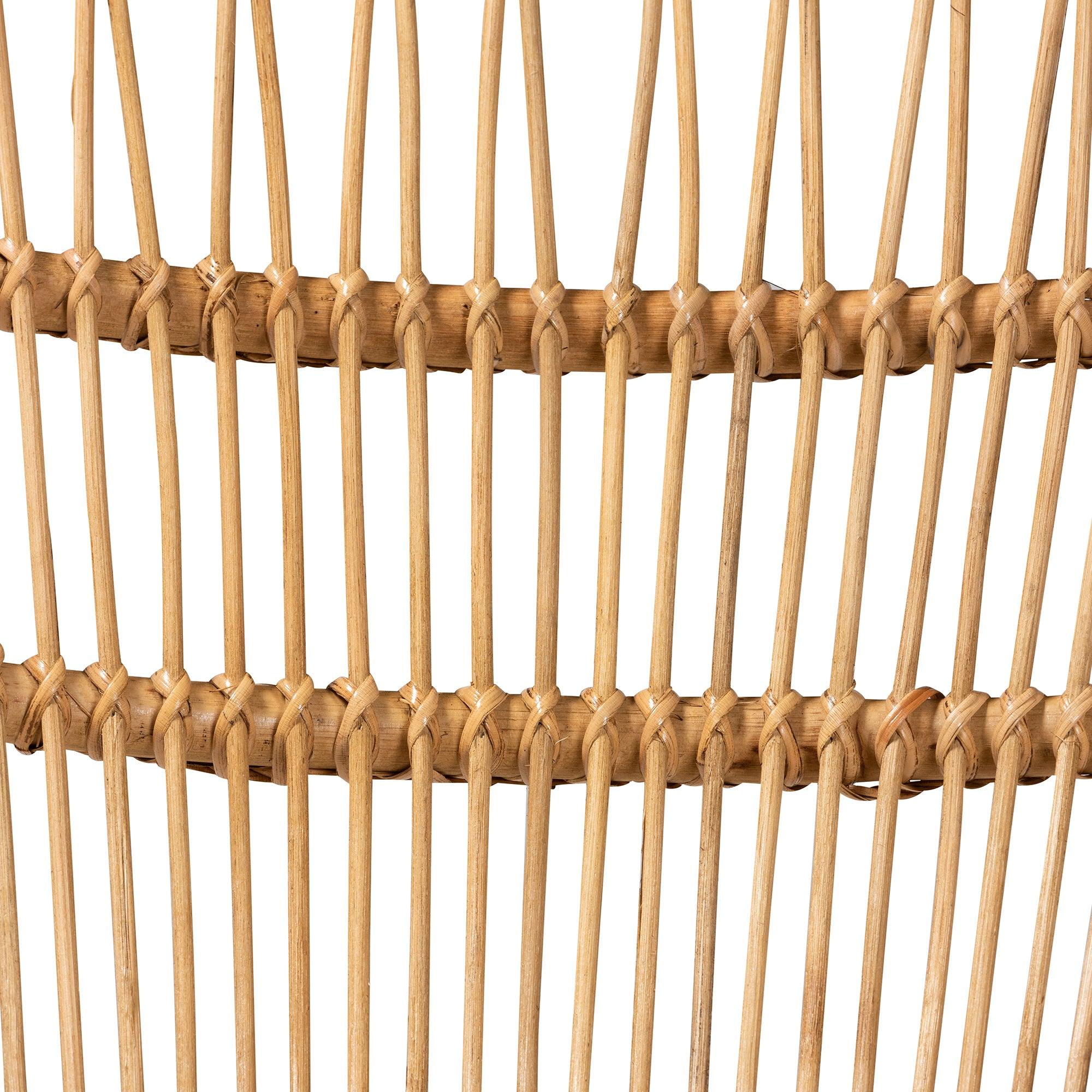 Earvin Modern Bohemian Rattan 2-Piece Armchair and Footstool Set