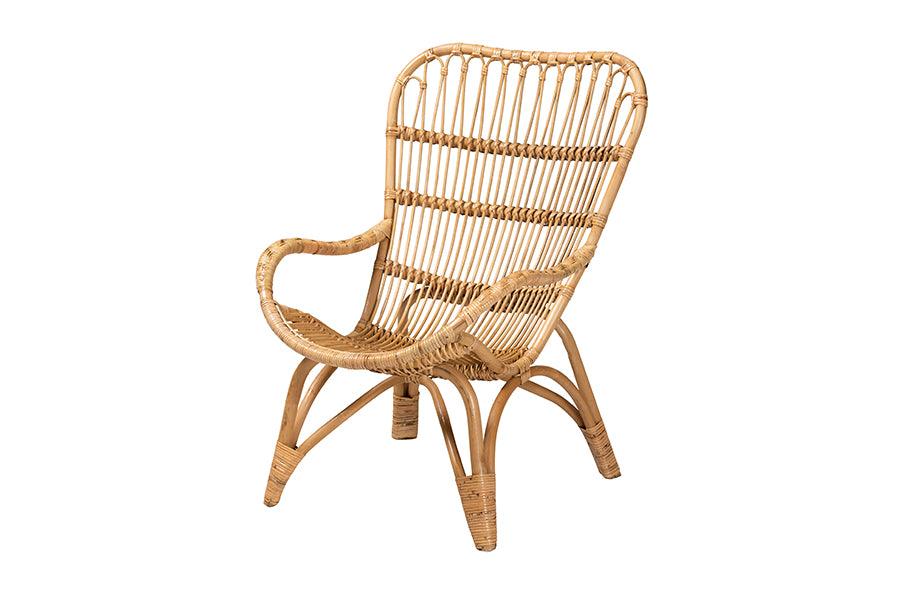 bali & pari Earvin Modern Bohemian Rattan Armchair