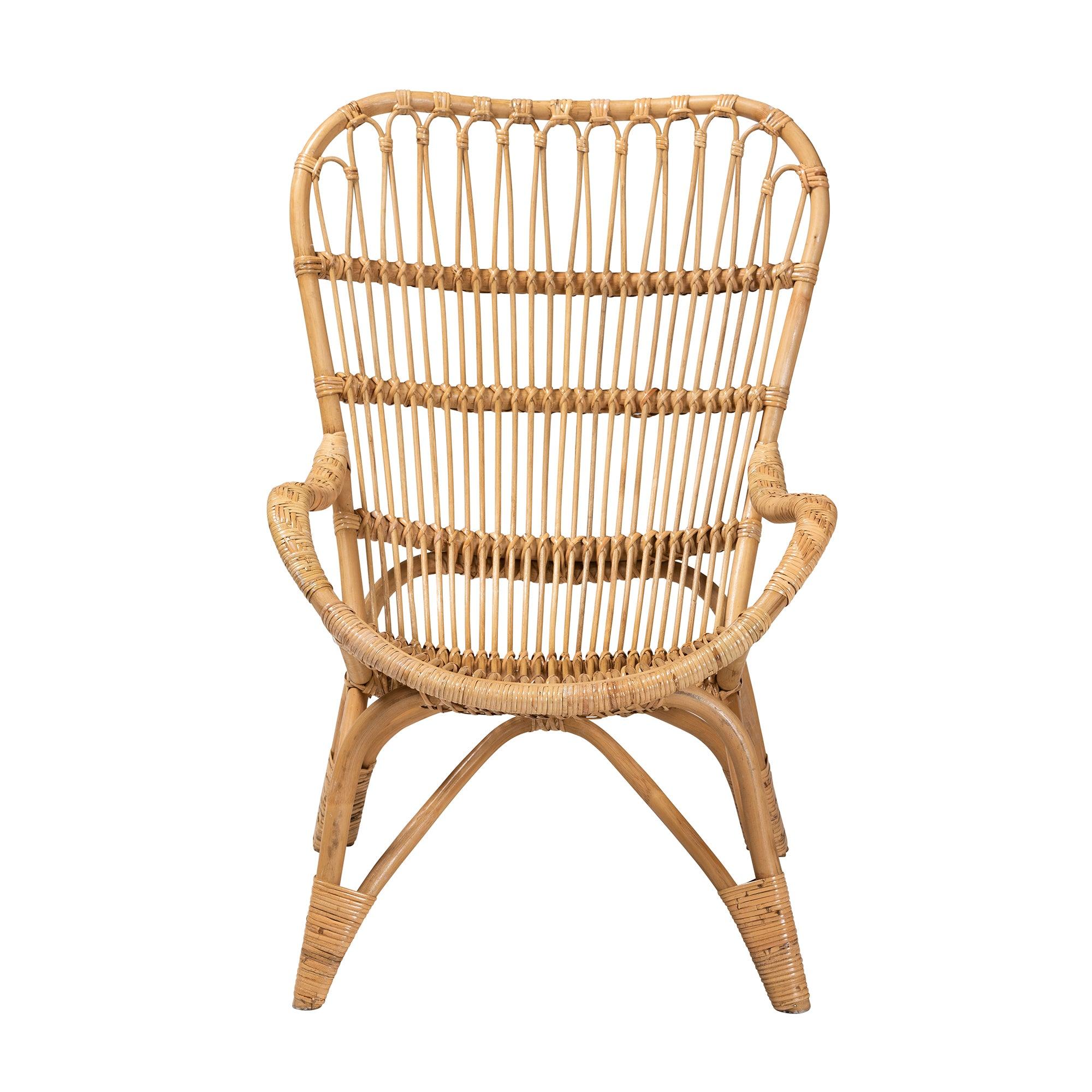 bali & pari Earvin Modern Bohemian Rattan Armchair