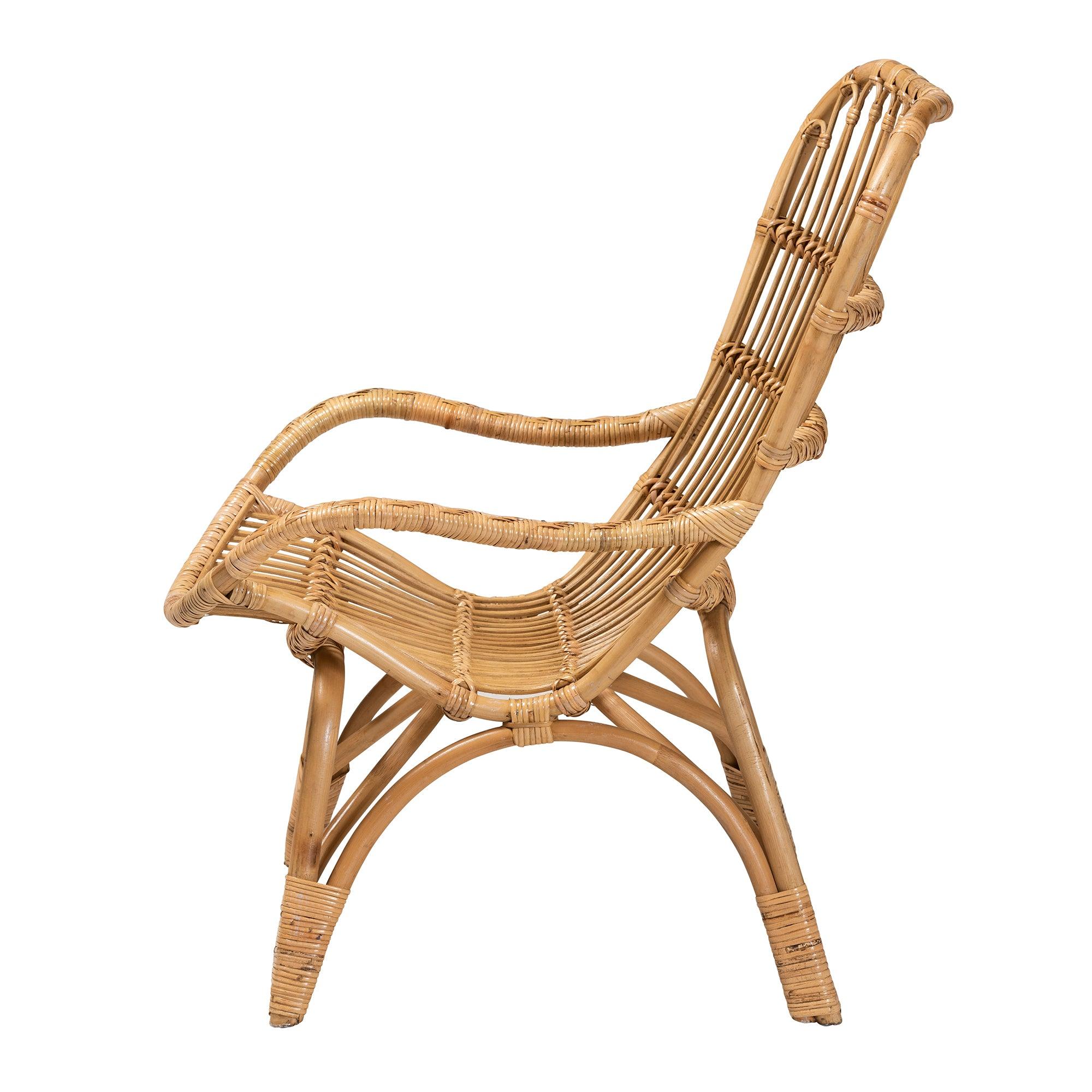 bali & pari Earvin Modern Bohemian Rattan Armchair