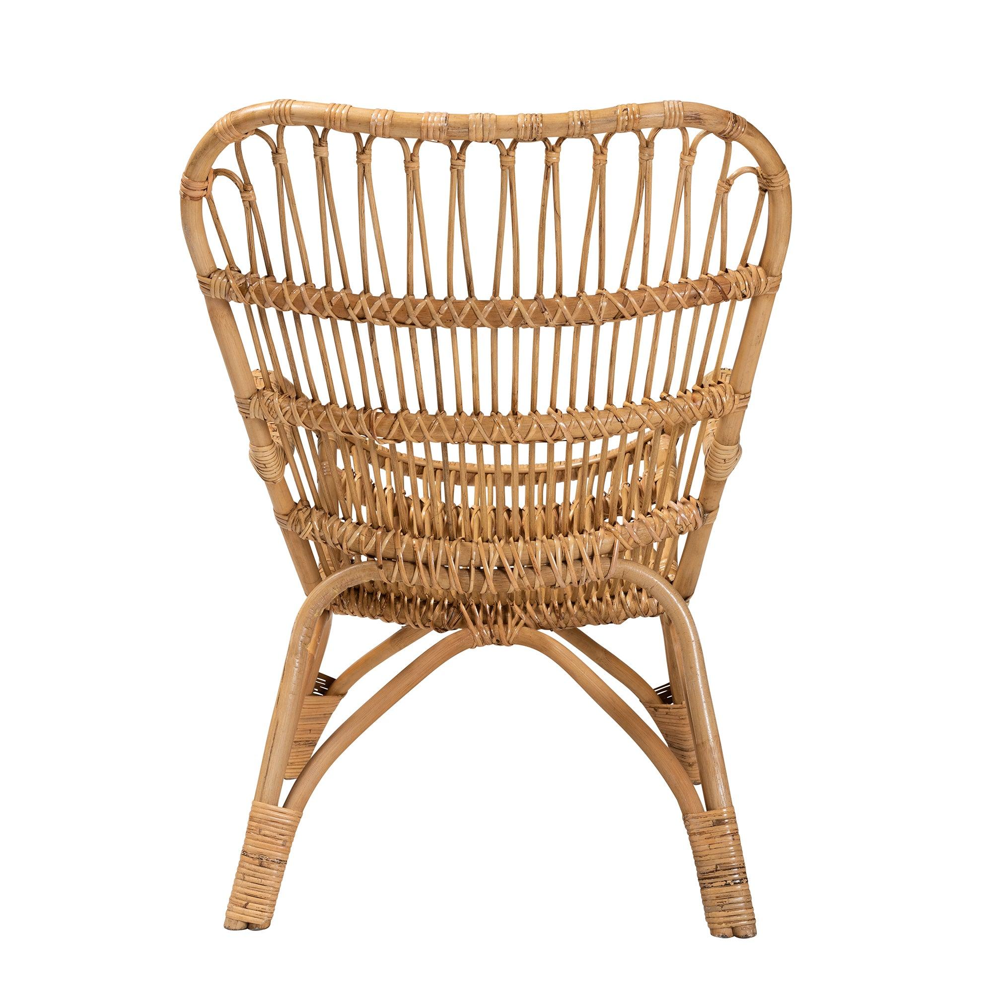 bali & pari Earvin Modern Bohemian Rattan Armchair