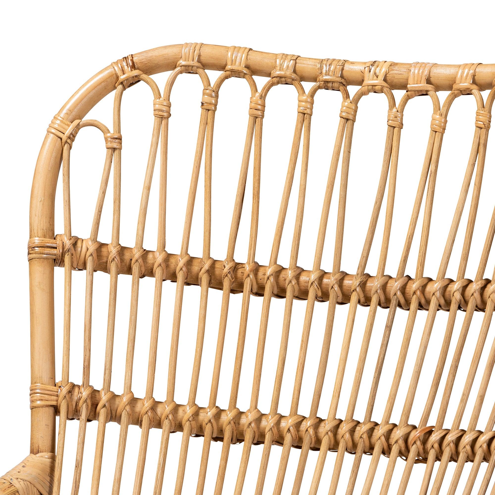 bali & pari Earvin Modern Bohemian Rattan Armchair
