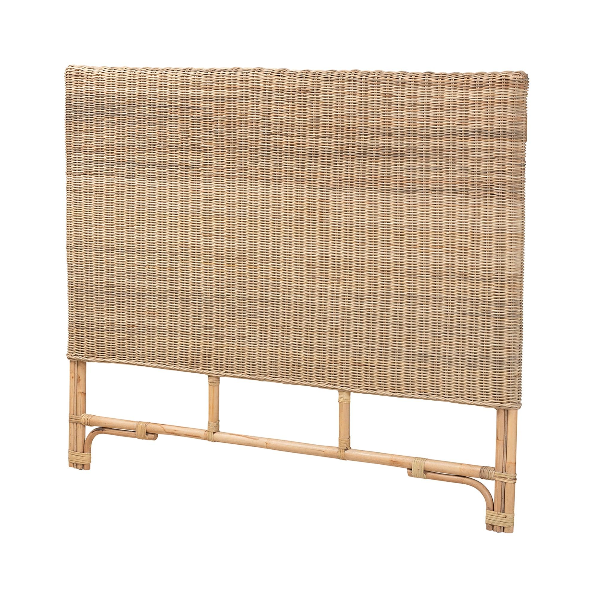 Bali & Pari Cantara Modern Bohemian Rattan Standalone Headboard