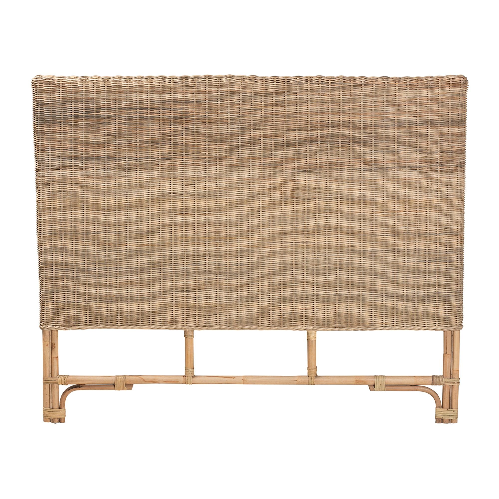 Bali & Pari Cantara Modern Bohemian Rattan Standalone Headboard