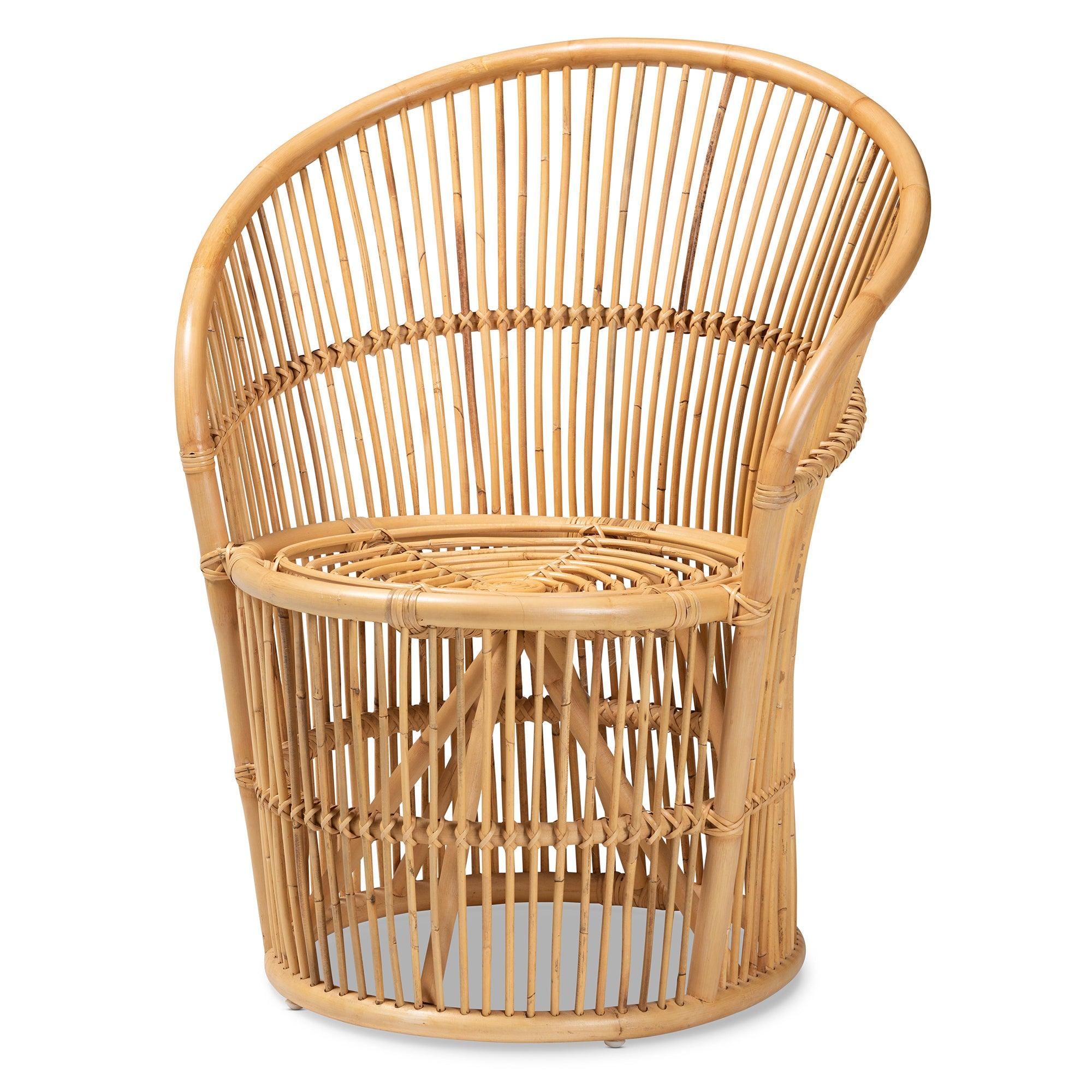 bali & pari Narva Modern Bohemian Rattan Accent Chair