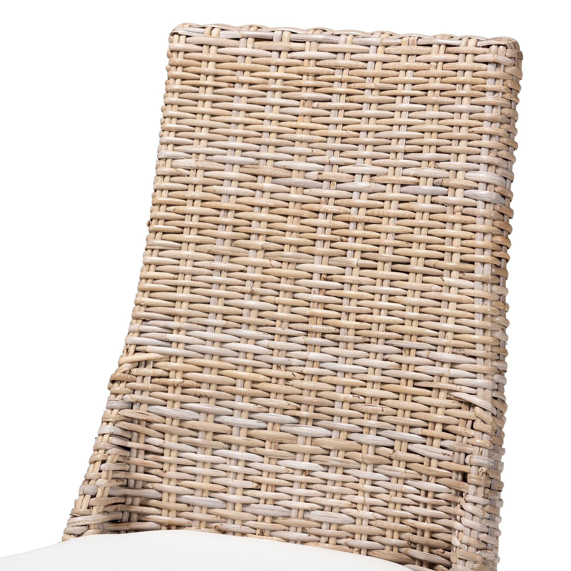 bali & pari Toby Modern Bohemian Rattan 2-Piece Dining Chair Set