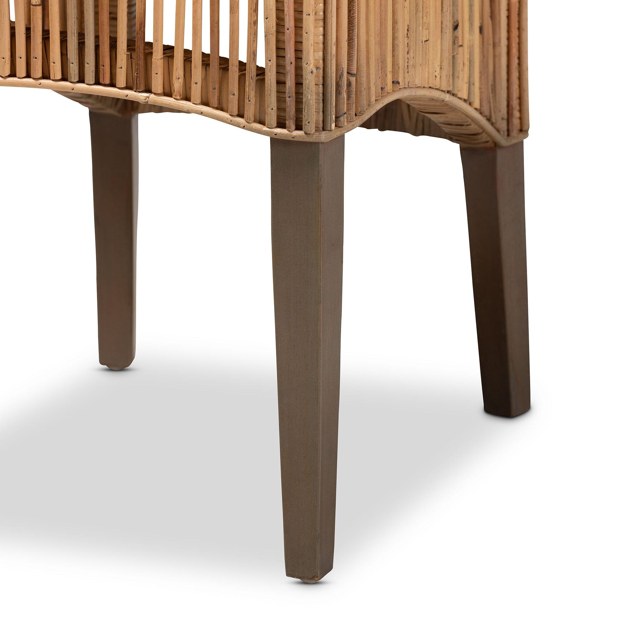 bali & pari Sullivan Modern Bohemian Rattan 2-Piece Dining Chair Set
