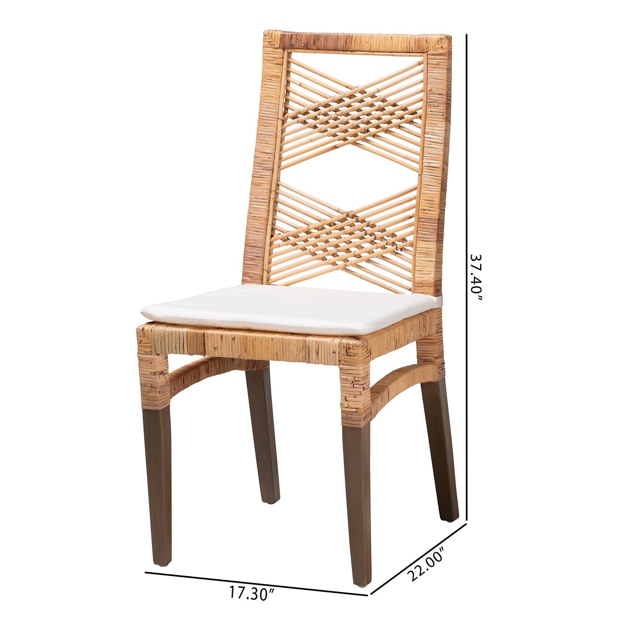 bali & pari Poltak Modern Bohemian Rattan Dining Chair