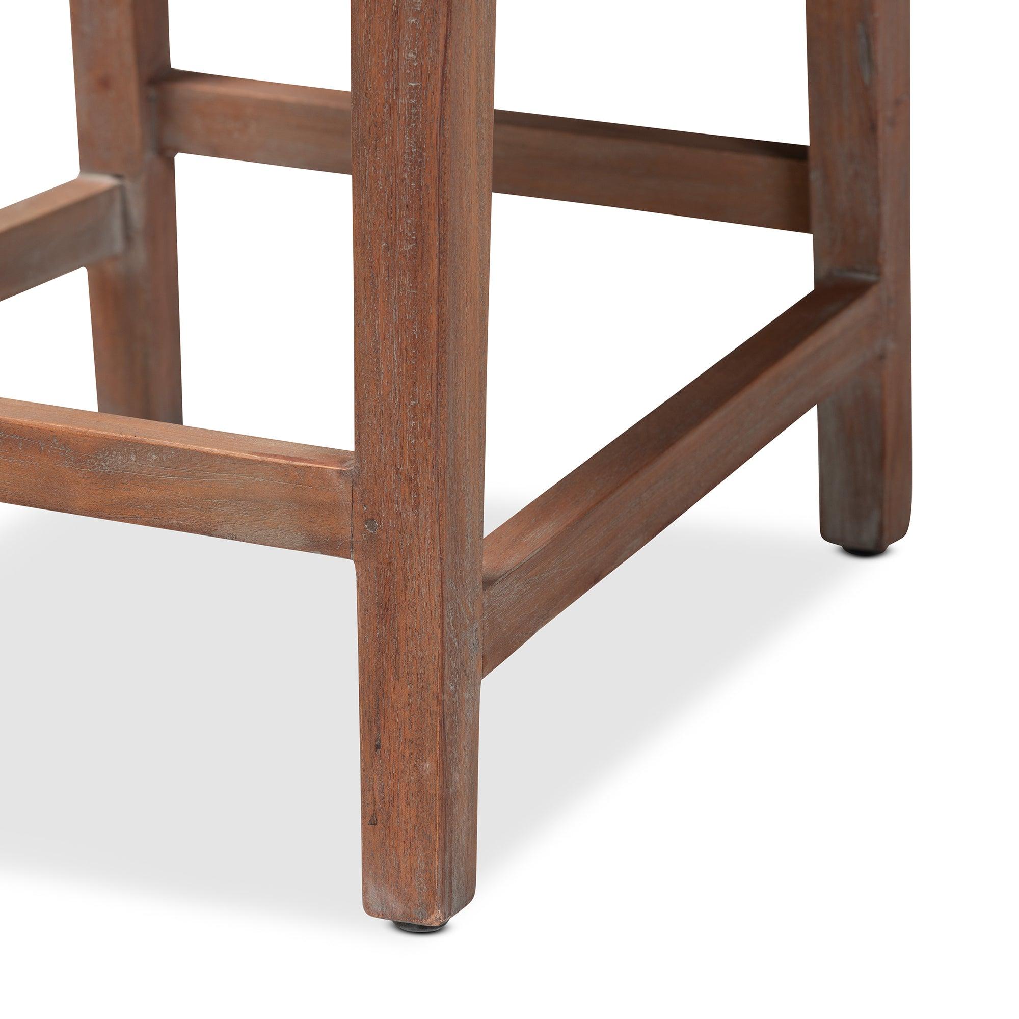 bali & pari Heyna Mid-Century Transitional Woven Rope Mahogany Counter Stool