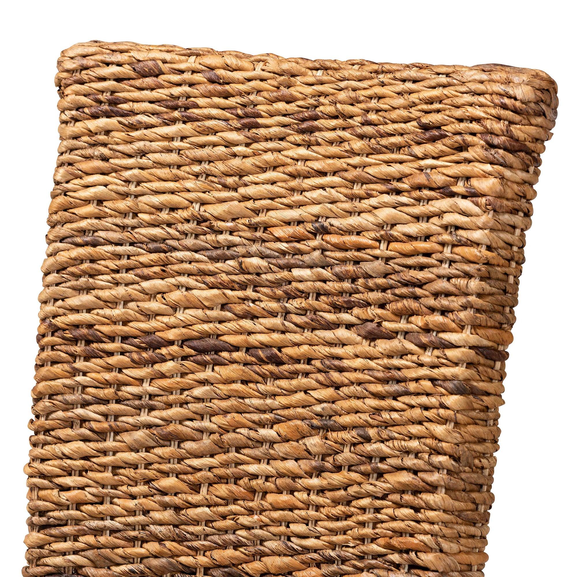 bali & pari Trianna Rustic Transitional Seagrass and Finished Wood Dining Chair