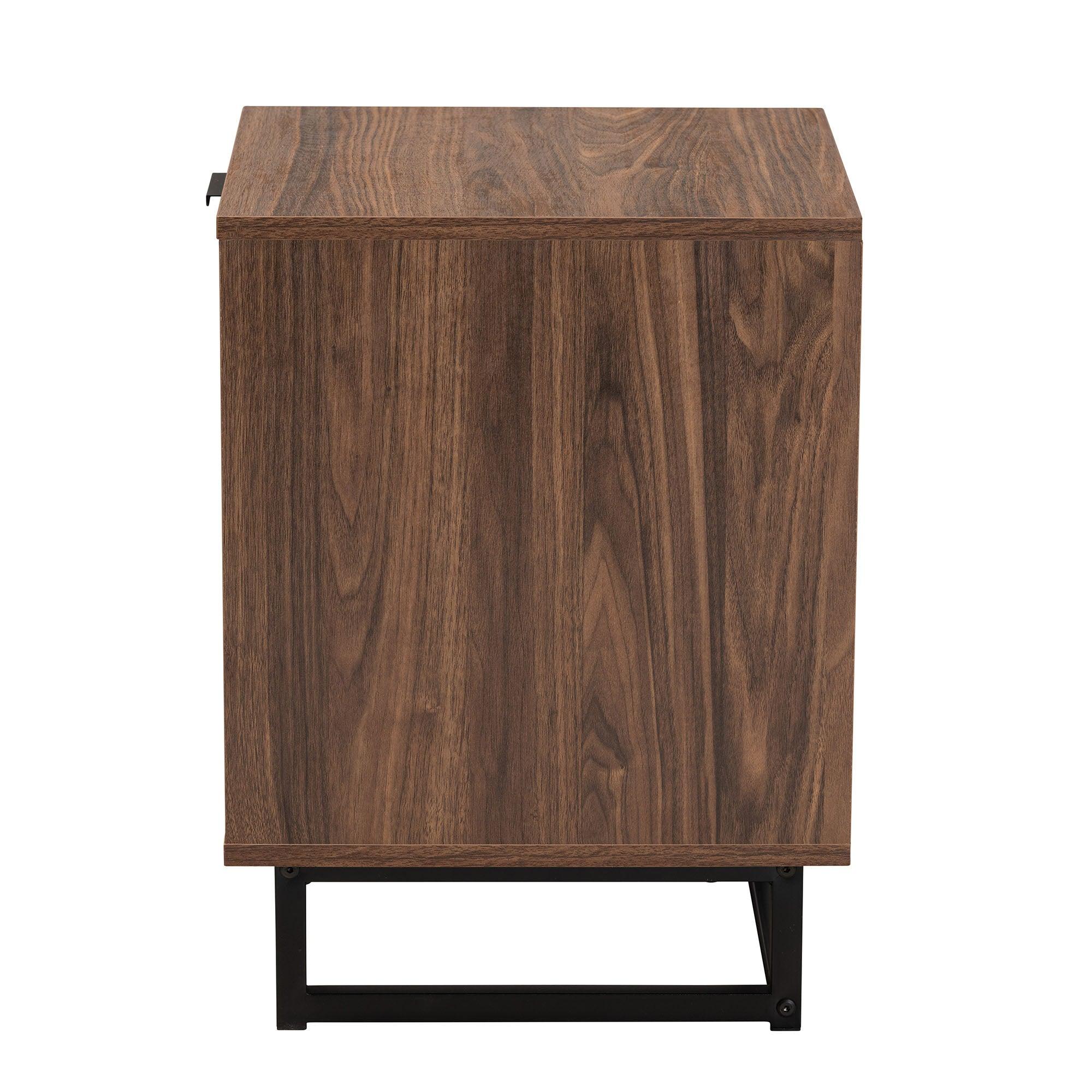 Sadia Modern Finished Wood and Metal 1-Drawer End Table