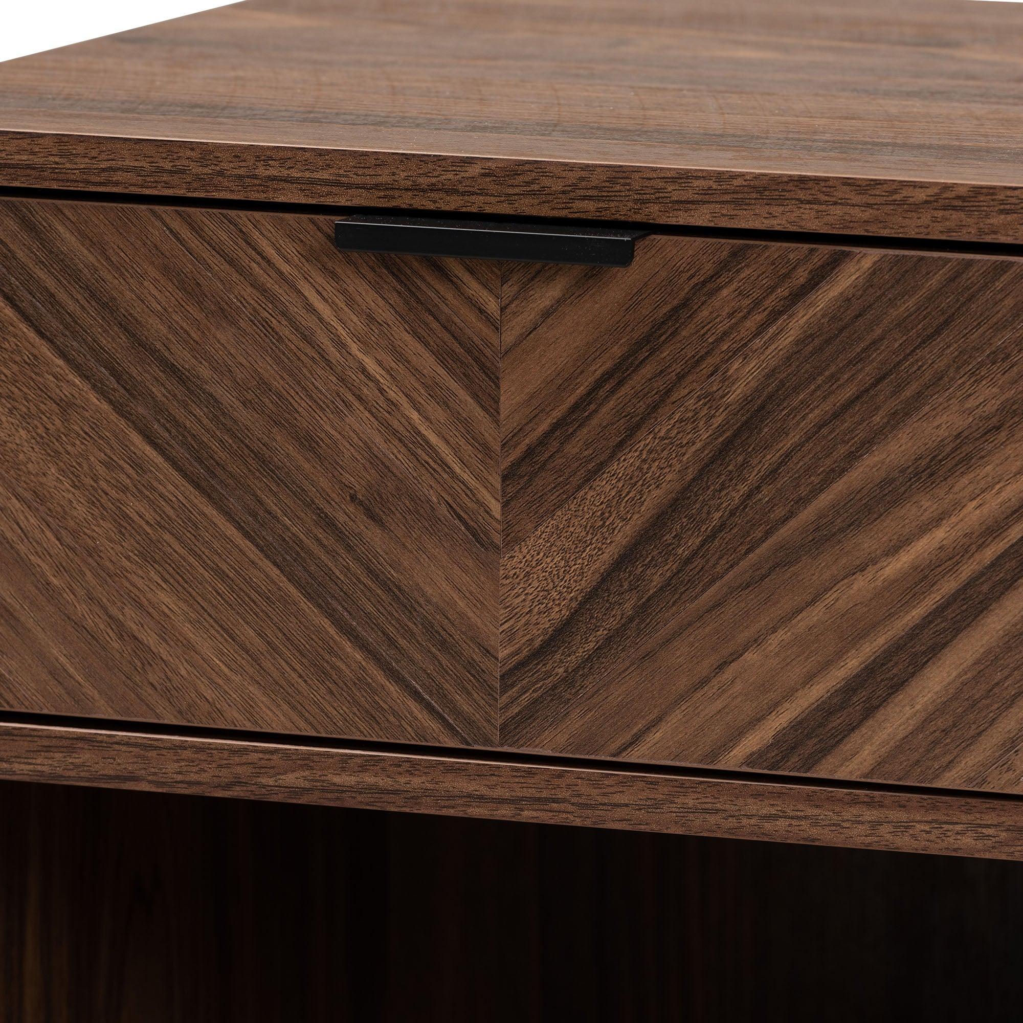 Sadia Modern Finished Wood and Metal 1-Drawer End Table