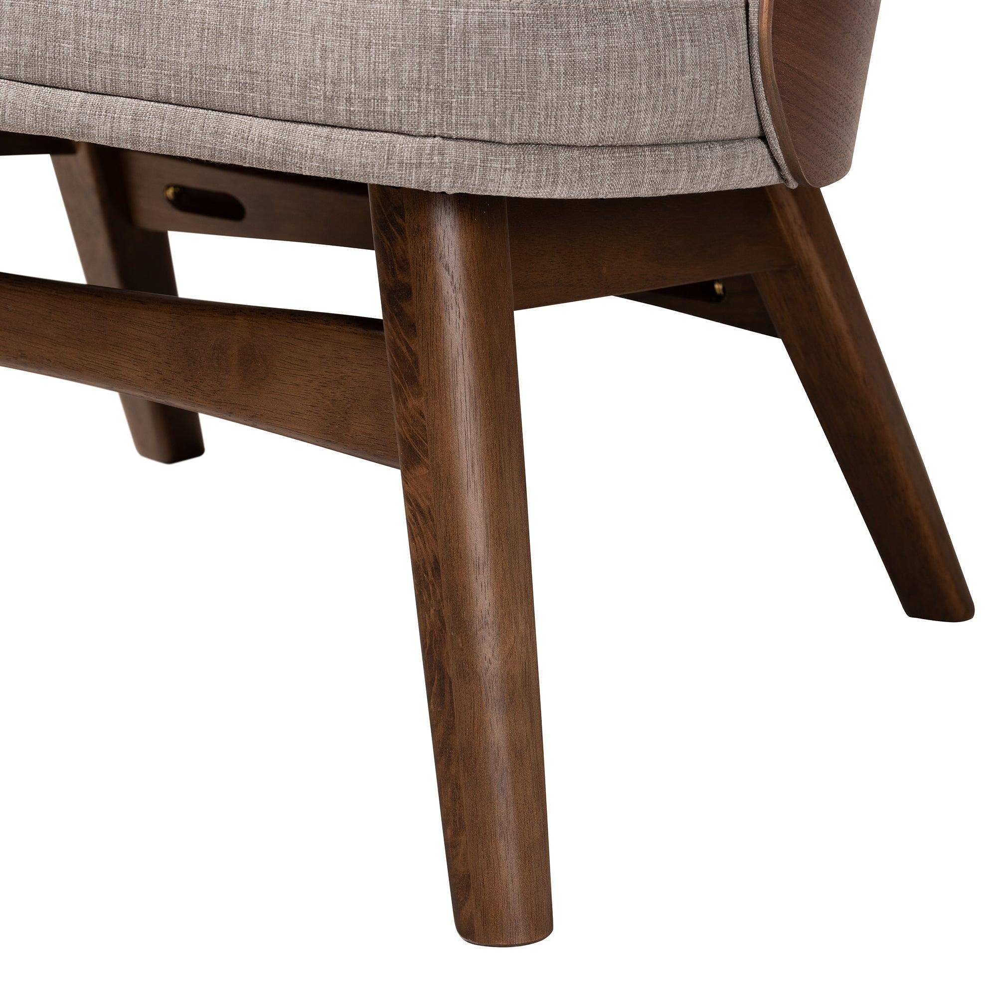 Lovella Mid-Century Modern Fabric and Finished Wood 2-Piece Accent Chair Set