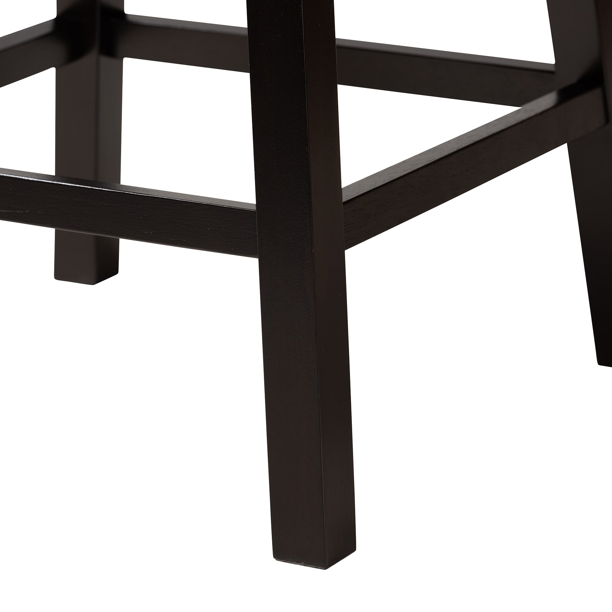 Theron Mid-Century Transitional Fabric and Finished Wood 2-Piece Swivel Counter Stool Set