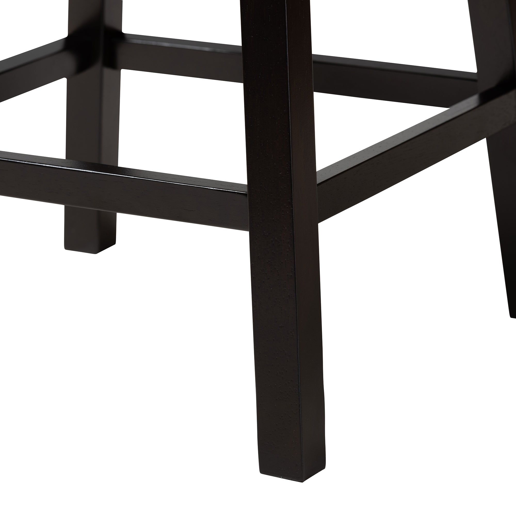 Theron Mid-Century Transitional Fabric and Finished Wood 2-Piece Swivel Counter Stool Set
