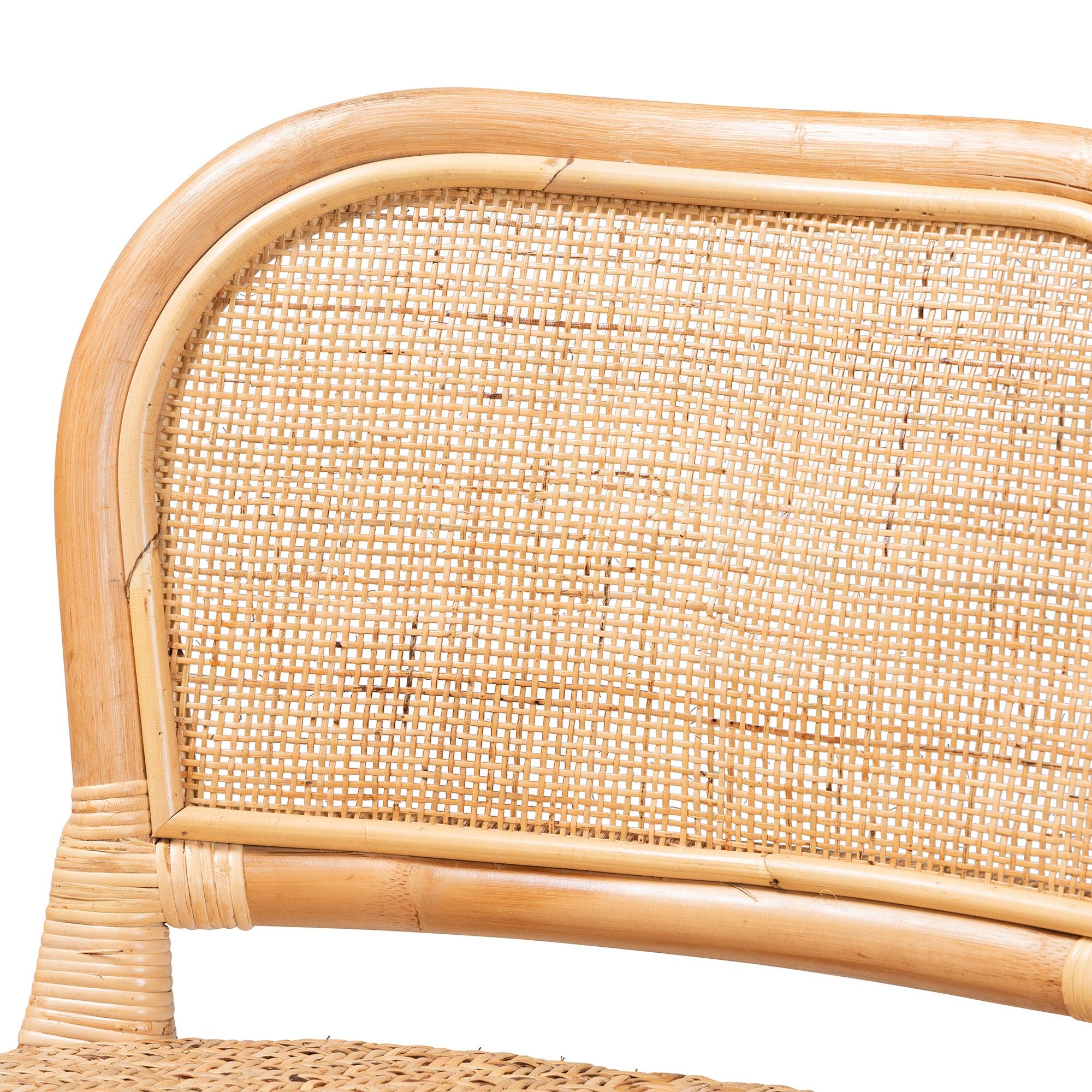 bali & pari Adrena Modern Bohemian Rattan Bar Stool