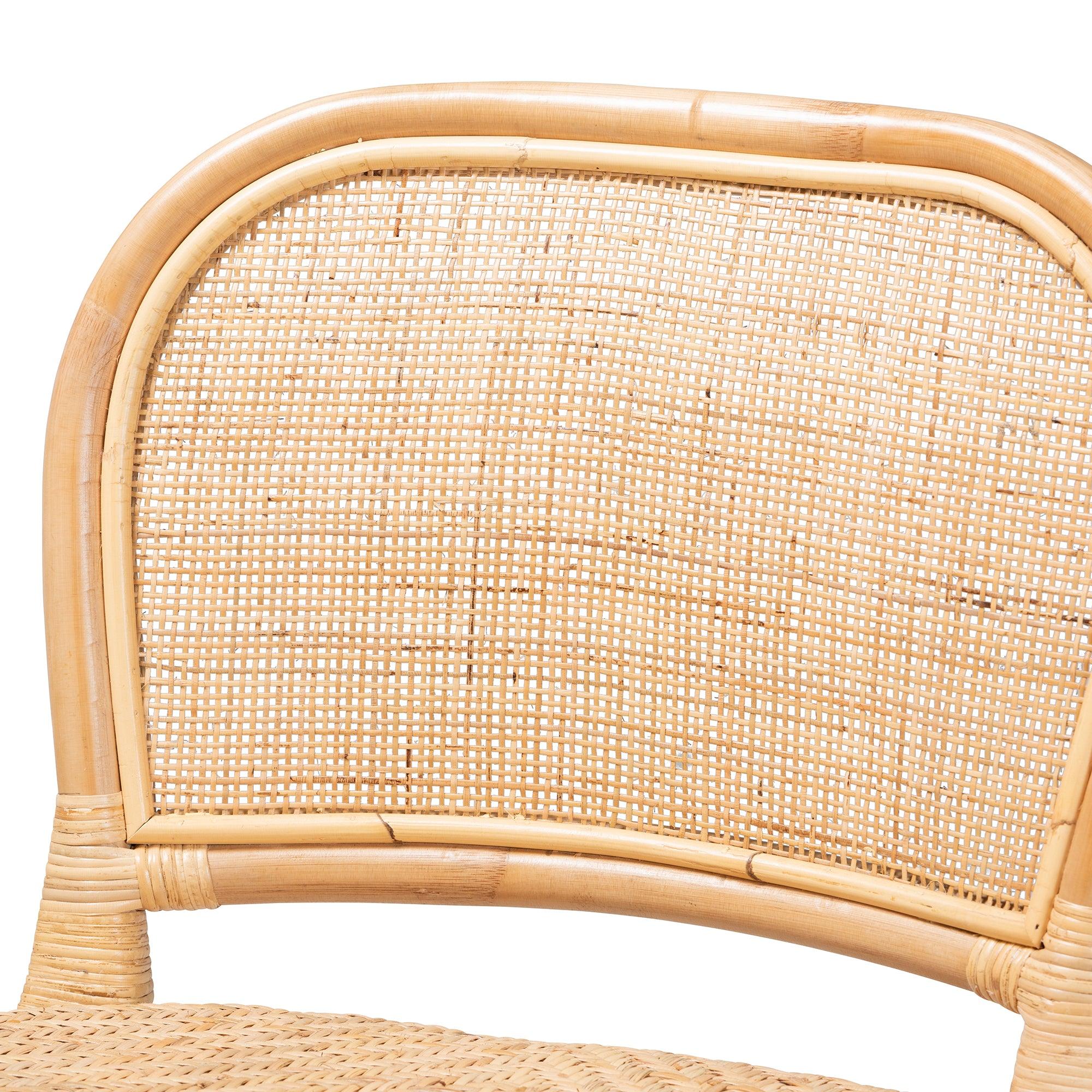 bali & pari Adrena Modern Bohemian Rattan Counter Stool