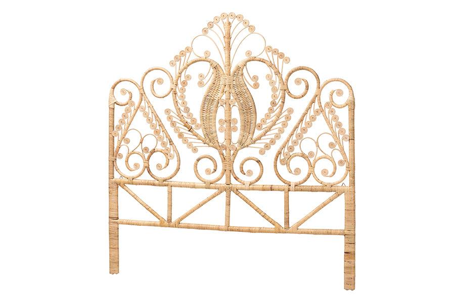 bali & pari Caelinus Modern Bohemian Rattan Standalone Headboard