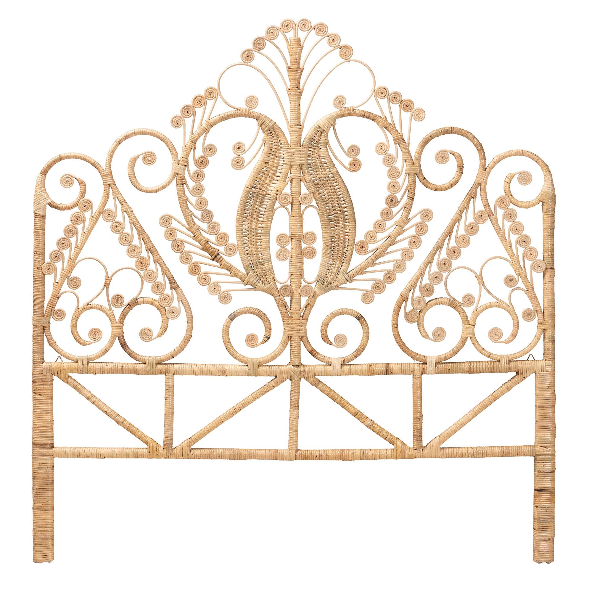 bali & pari Caelinus Modern Bohemian Rattan Standalone Headboard