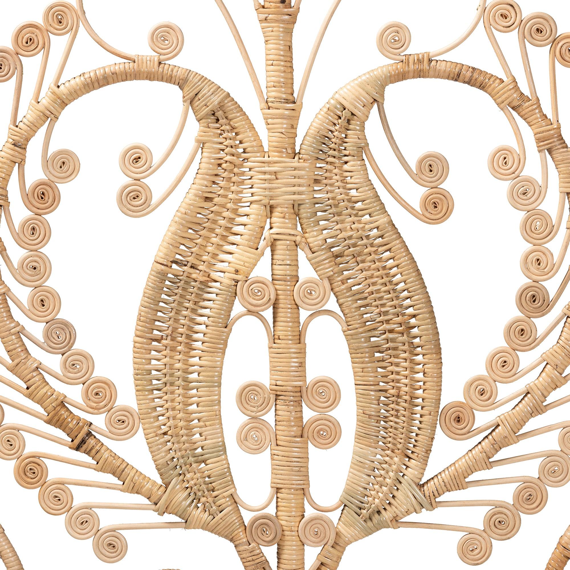 bali & pari Caelinus Modern Bohemian Rattan Standalone Headboard