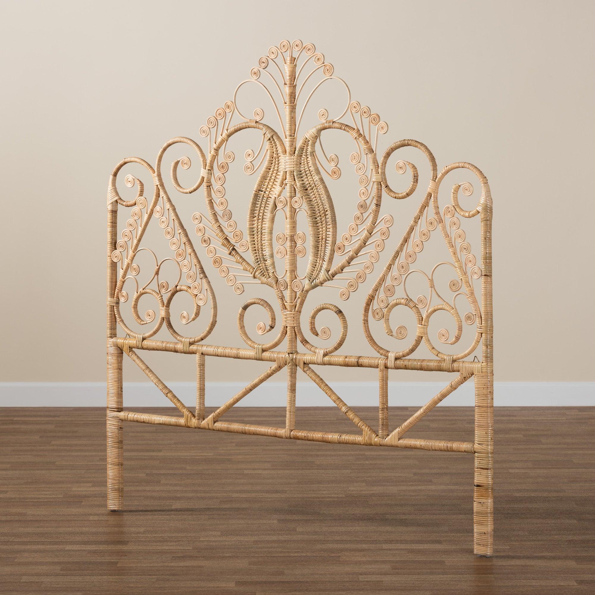 bali & pari Caelinus Modern Bohemian Rattan Standalone Headboard