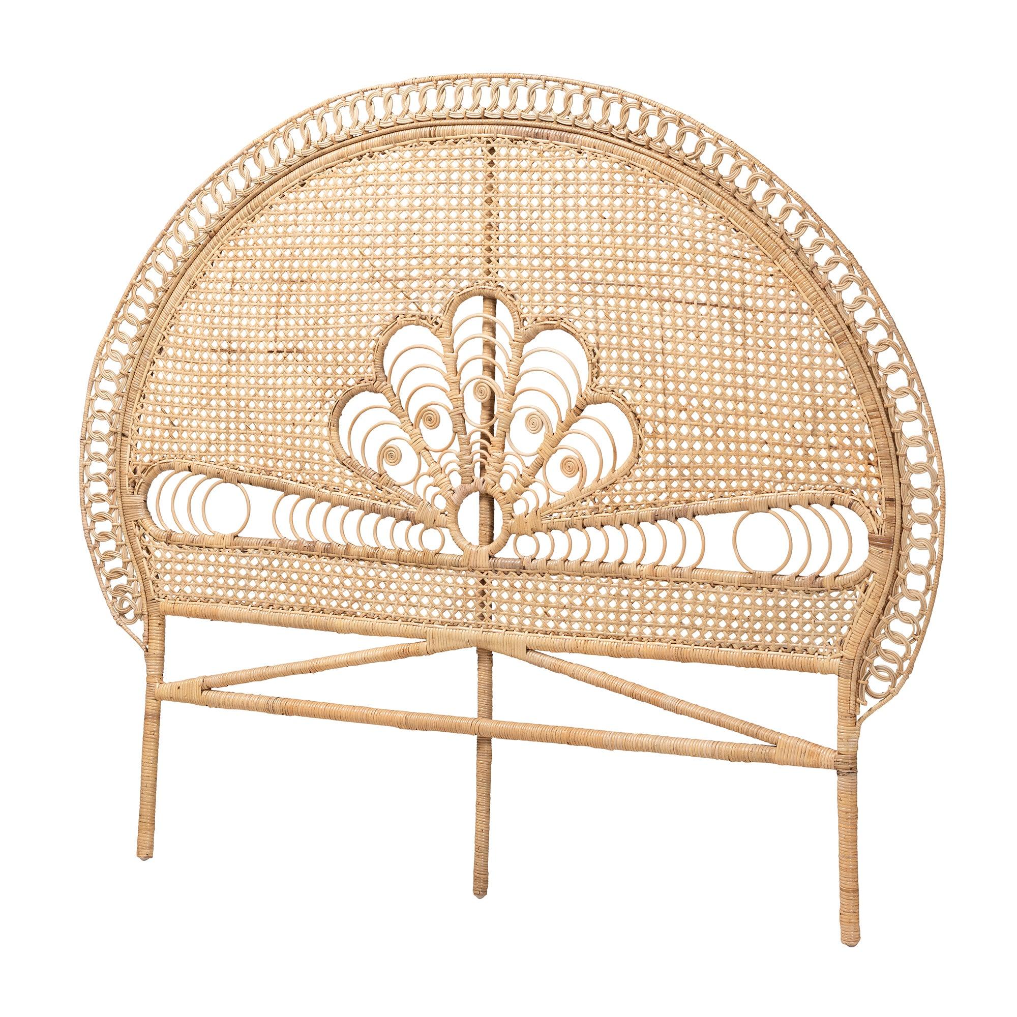 bali & pari Marlette Modern Bohemian Rattan Standalone Headboard