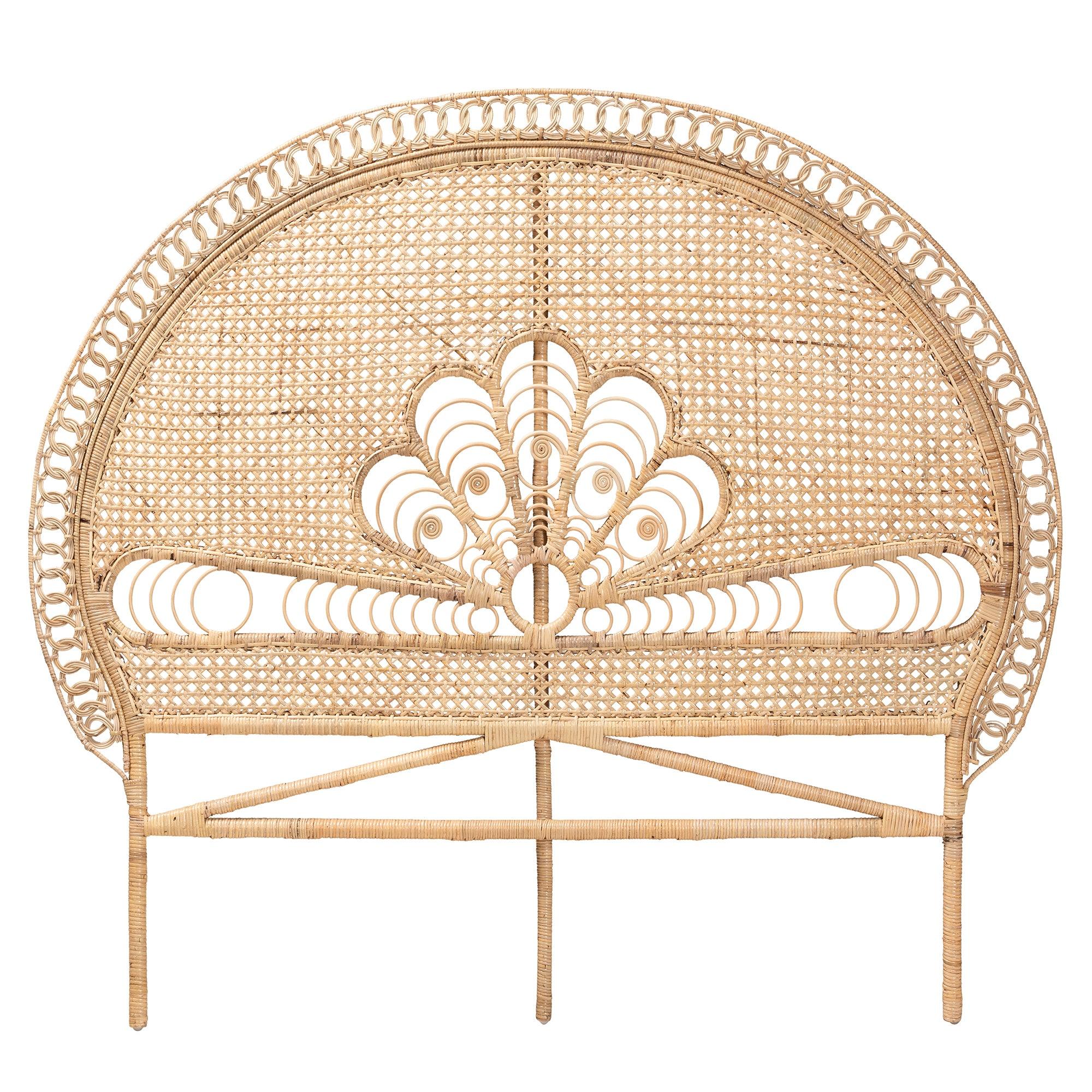 bali & pari Marlette Modern Bohemian Rattan Standalone Headboard