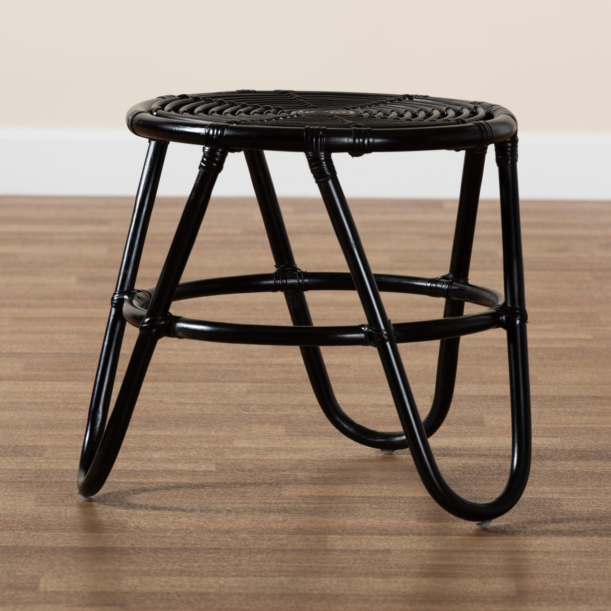 bali & pari Pertessa Modern Bohemian Finished Rattan End Table