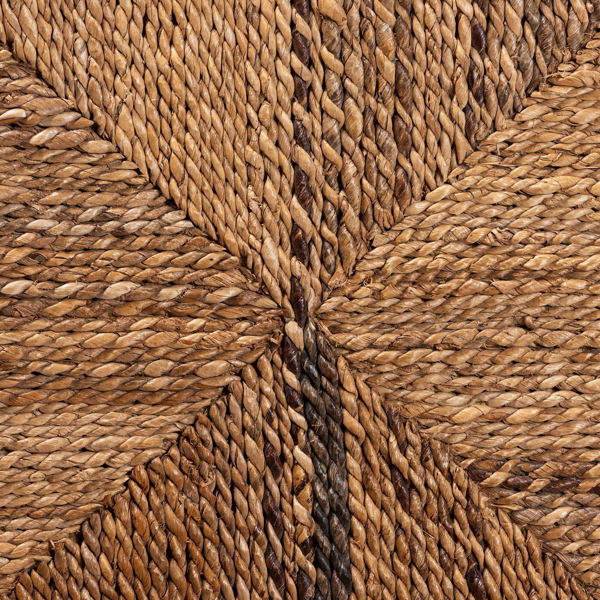 bali & pari Laymi Modern Bohemian Mahogany Wood and Seagrass Dining Chair