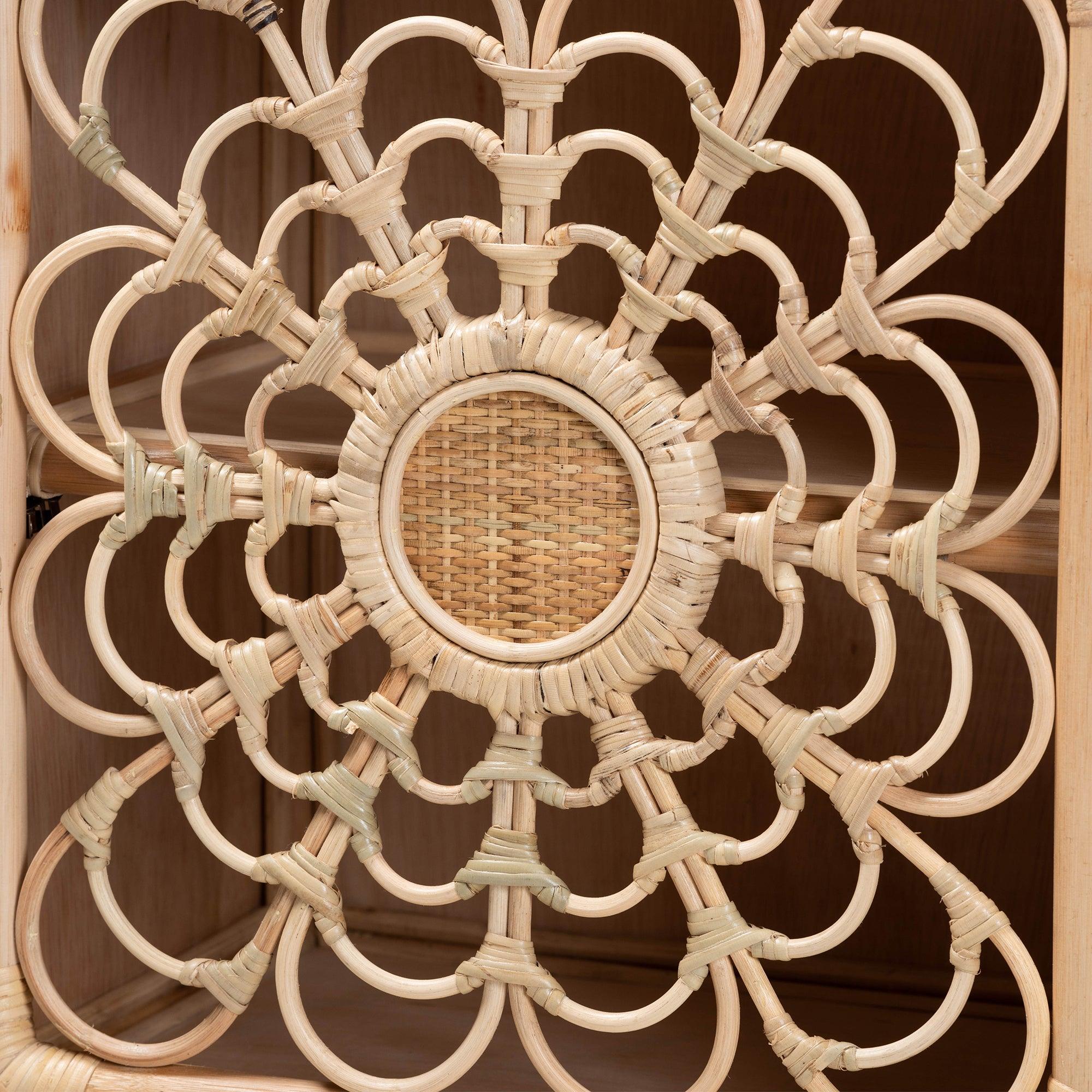 bali & pari Acelin Modern Bohemian Rattan Nightstand