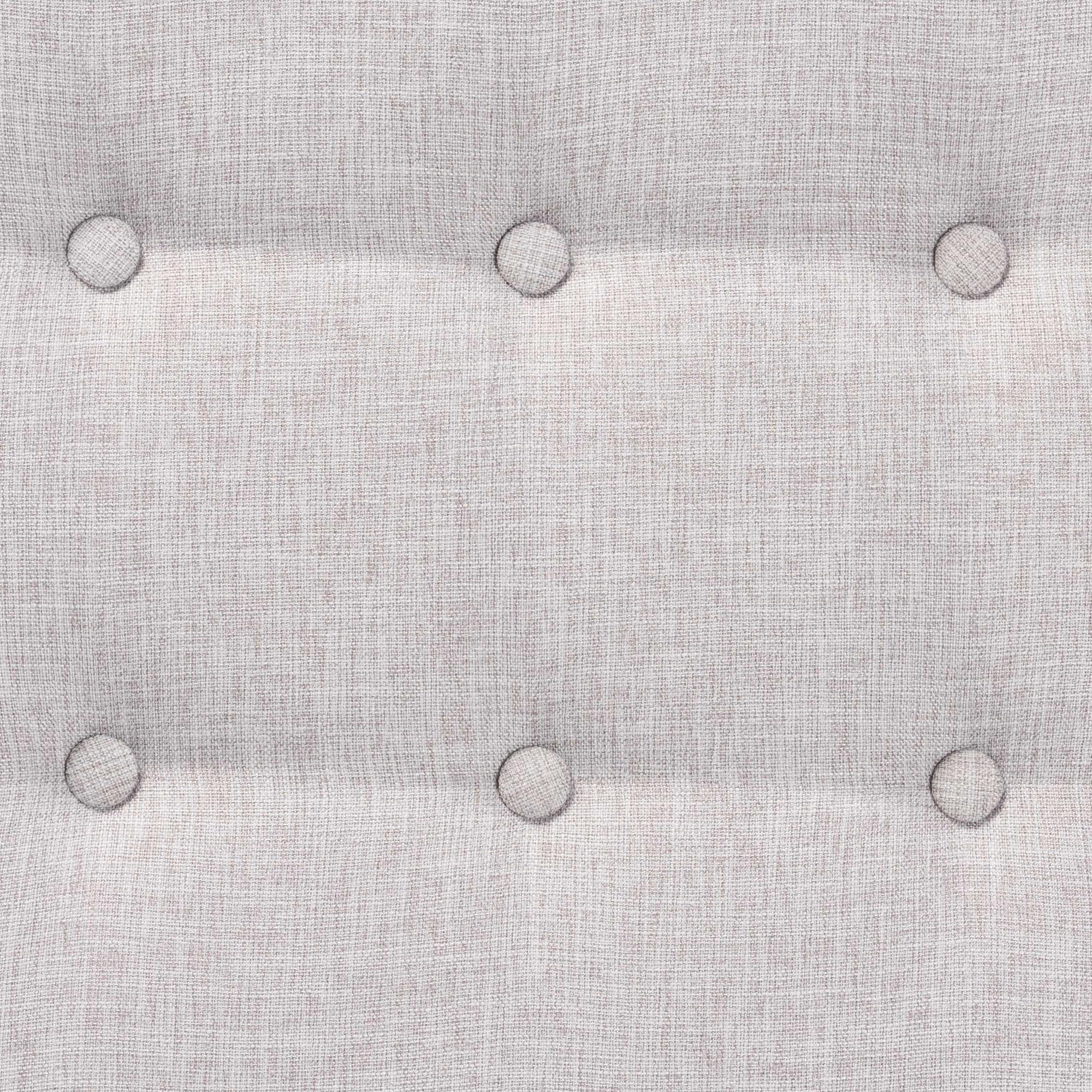 Jeanine Japandi Fabric and Finished Wood Ottoman