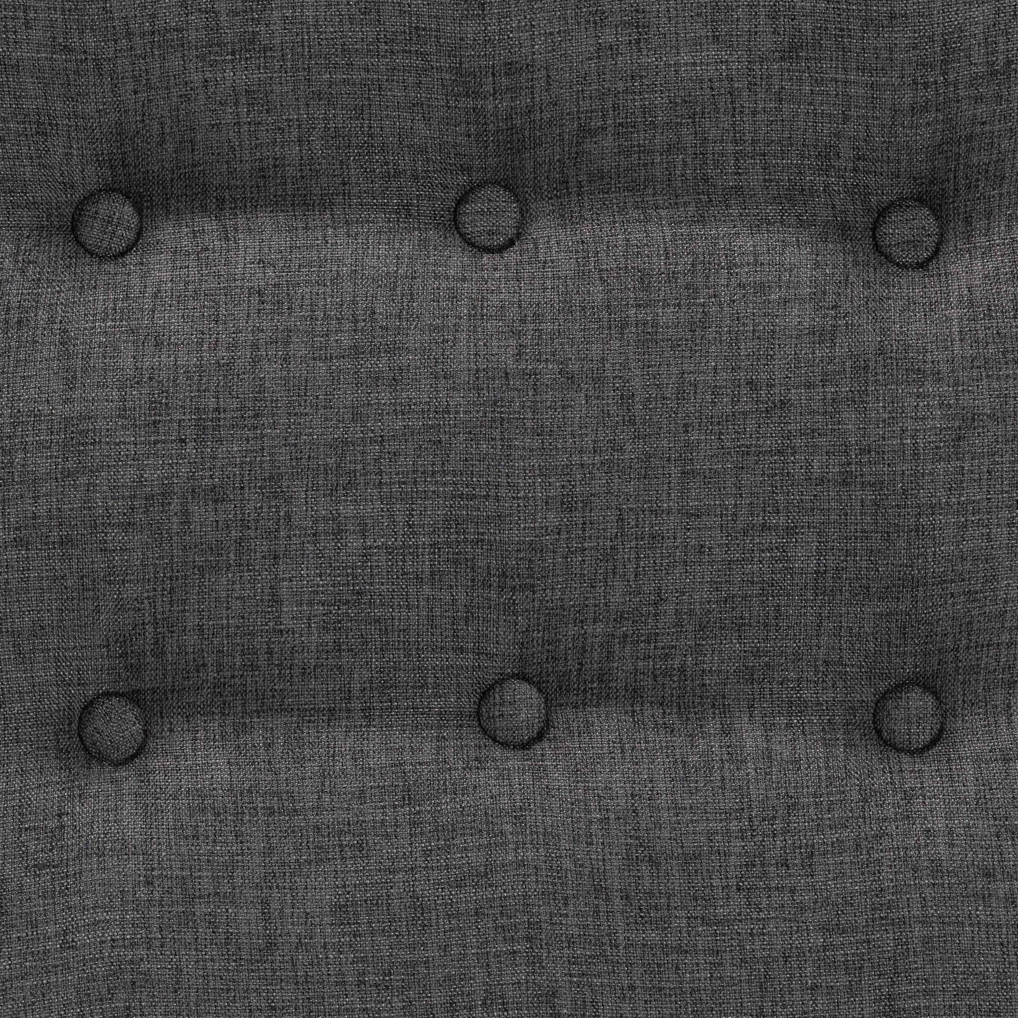 Jeanine Japandi Fabric and Finished Wood Ottoman
