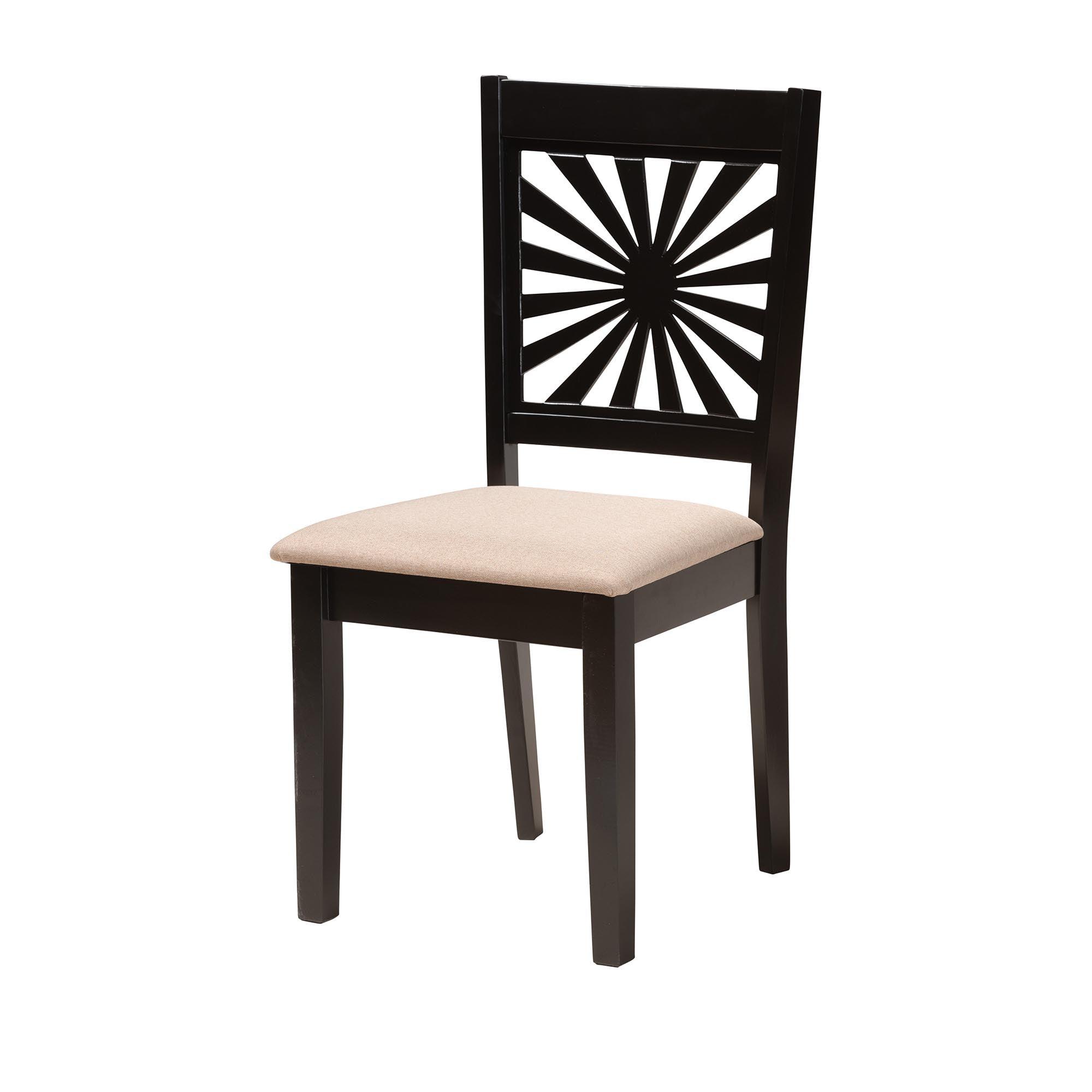 Olympia Modern Fabric and Espresso Finished Wood 6-Piece Dining Set