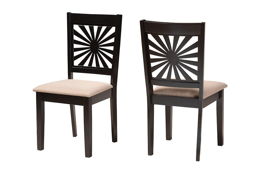 Olympia Modern Fabric and Espresso Finished Wood Dining Chair