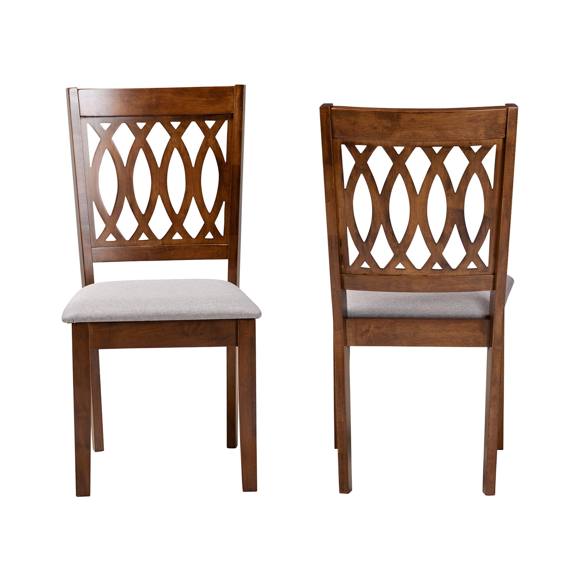 Florencia Modern Fabric and Finished Wood 2-Piece Dining Chair Set
