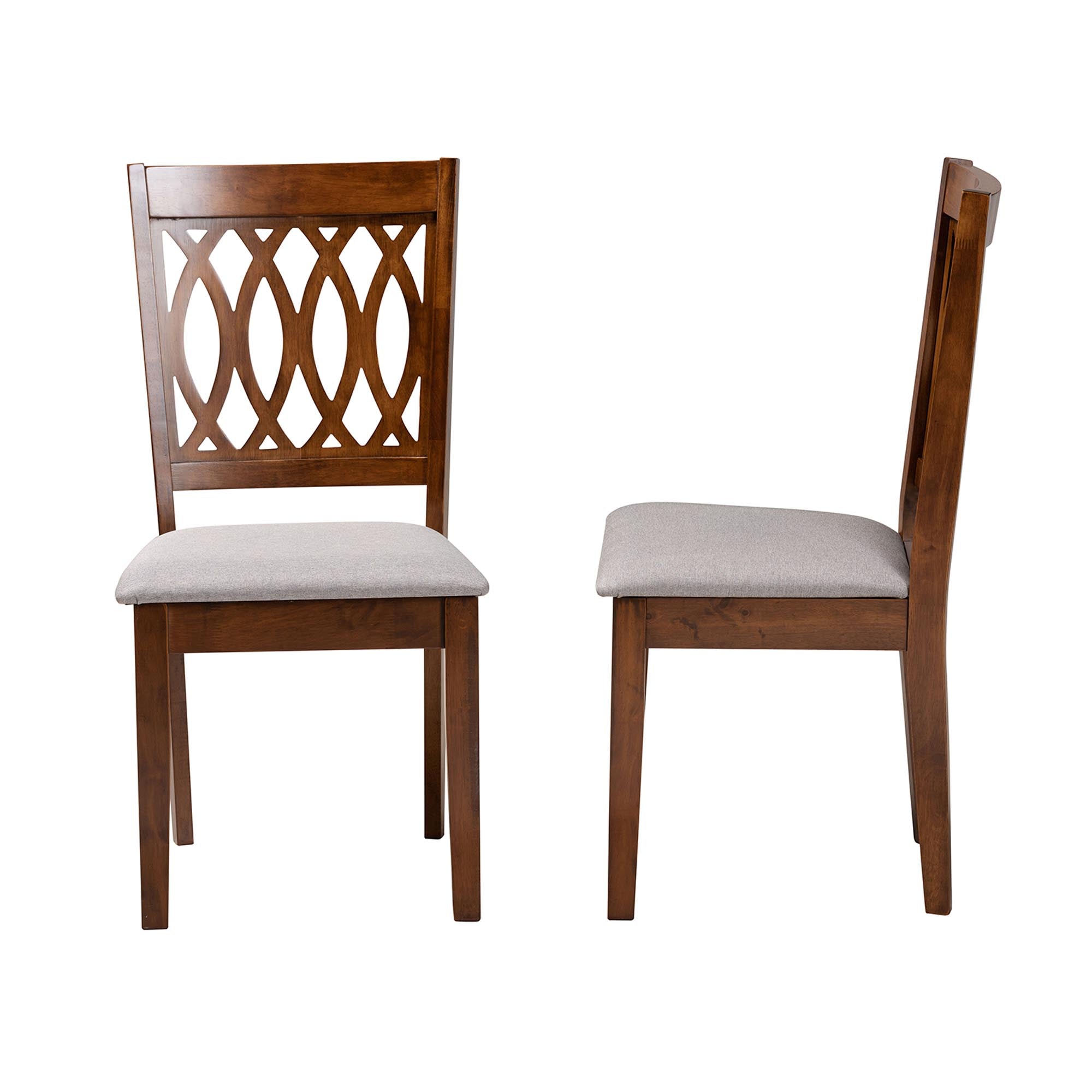 Florencia Modern Fabric and Finished Wood 2-Piece Dining Chair Set