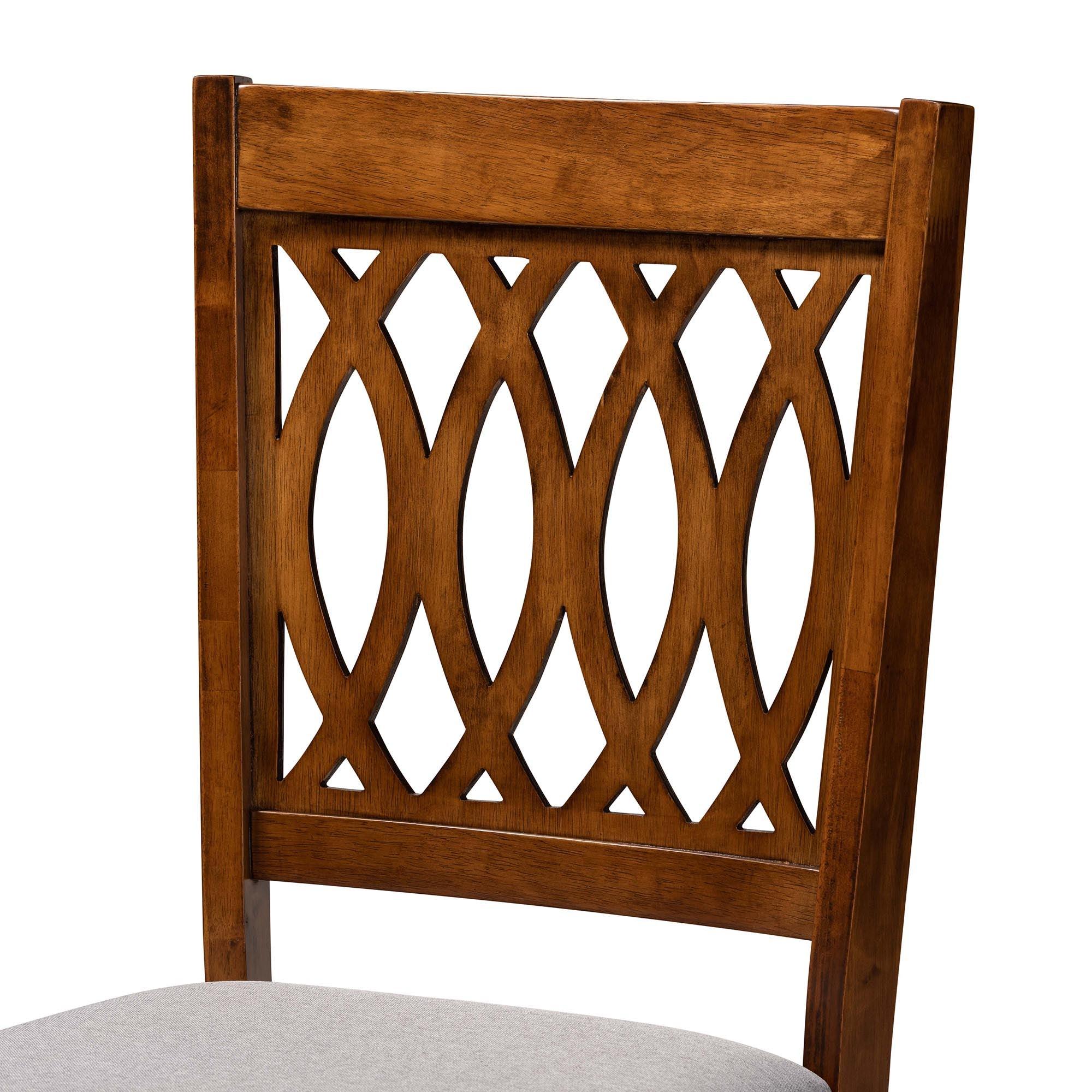 Florencia Modern Fabric and Finished Wood Dining Chair